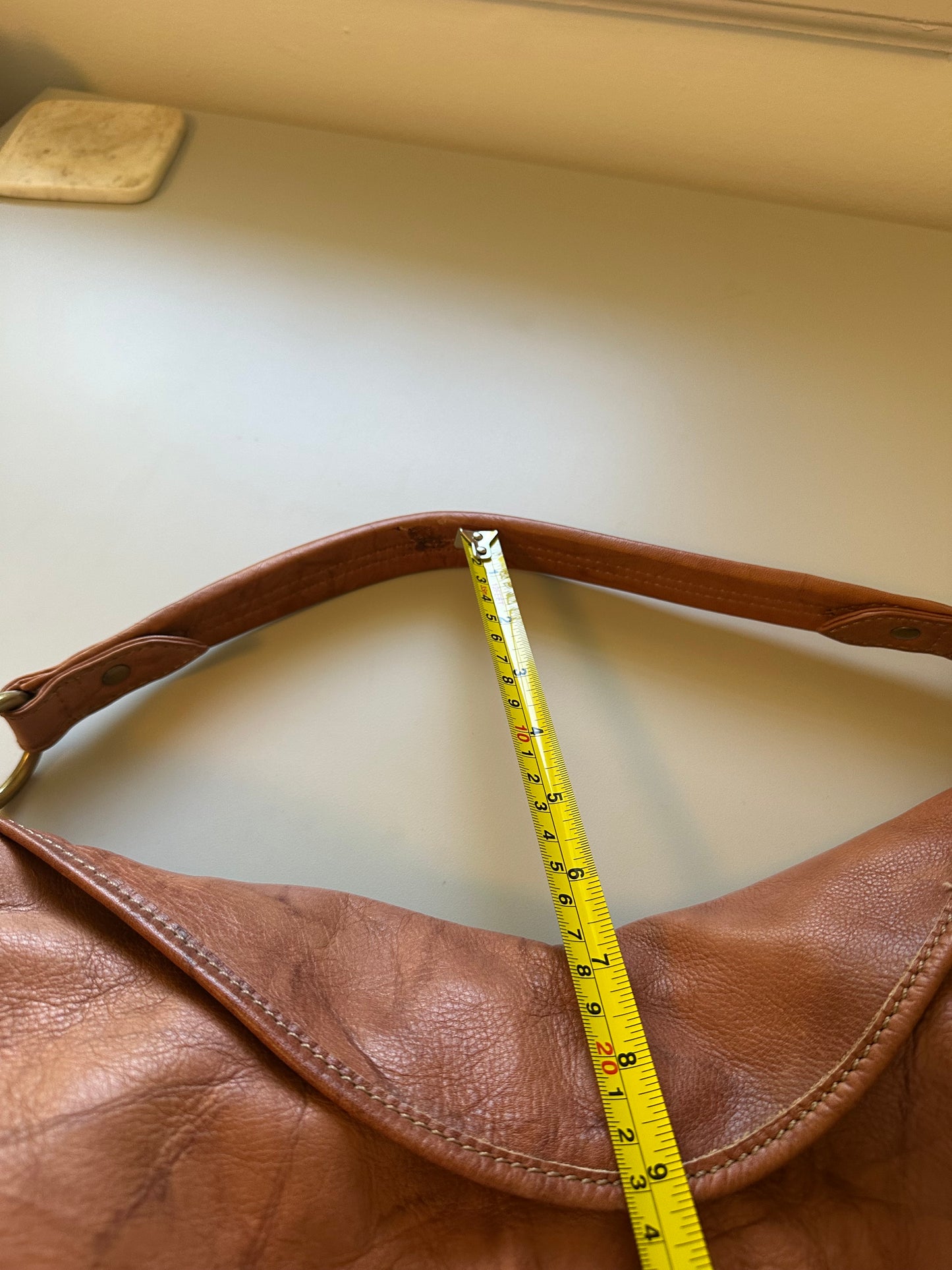 Frye Cognac Leather Slouchy Hobo Shoulder Bag