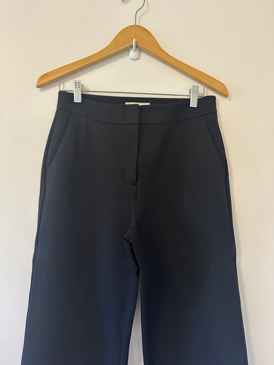 Boden Wide-Leg Ponte Pants in Black | Size 8P