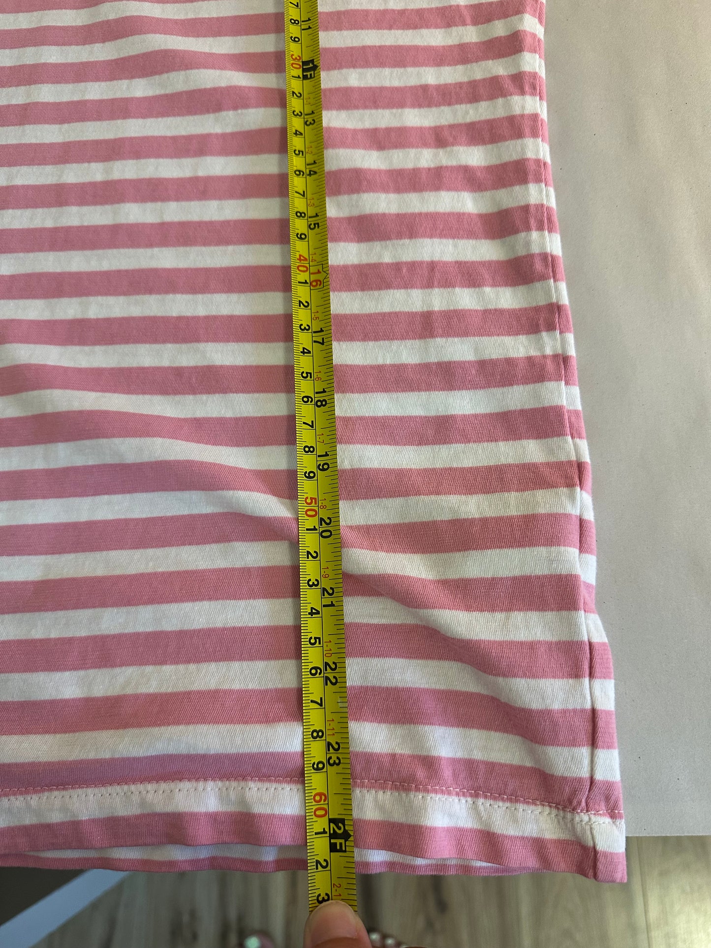 J.Crew Pink and White Striped Long Sleeve Slub Shirt - Size Medium