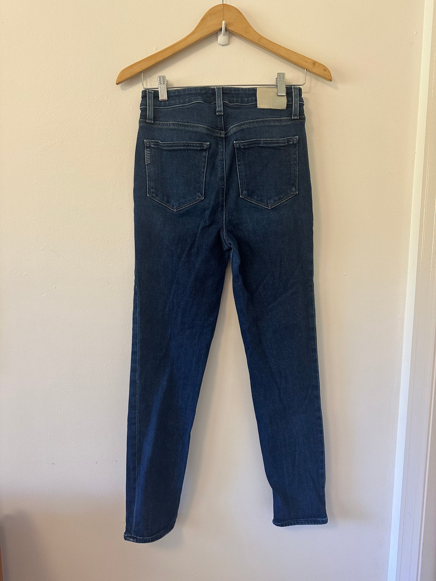 PAIGE High Rise Gemma Dark Blue Skinny Jeans | Size 28
