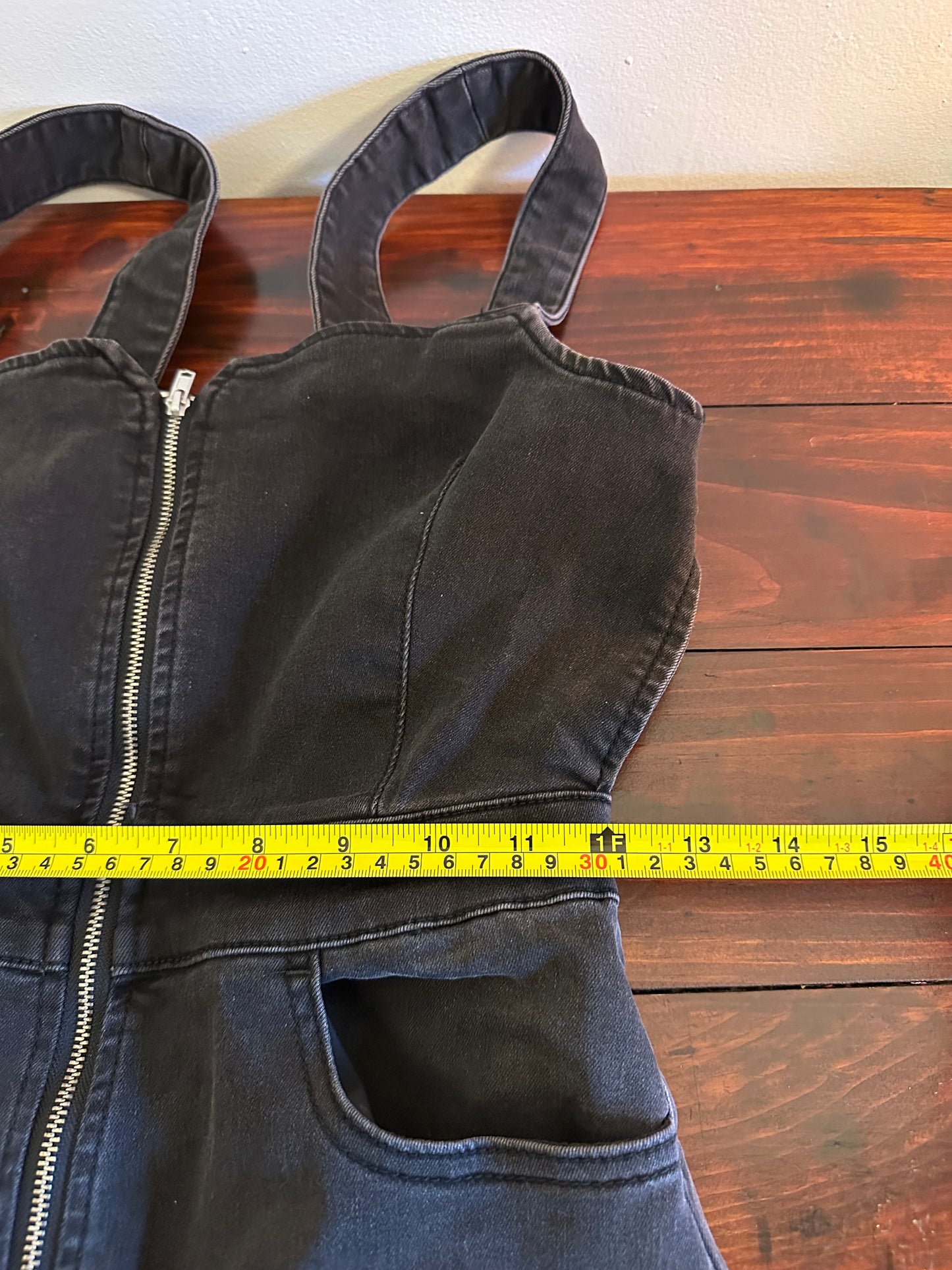 We The Free - Free People CRVY Black Open-Back Flare Leg Jumpsuit | Size 4