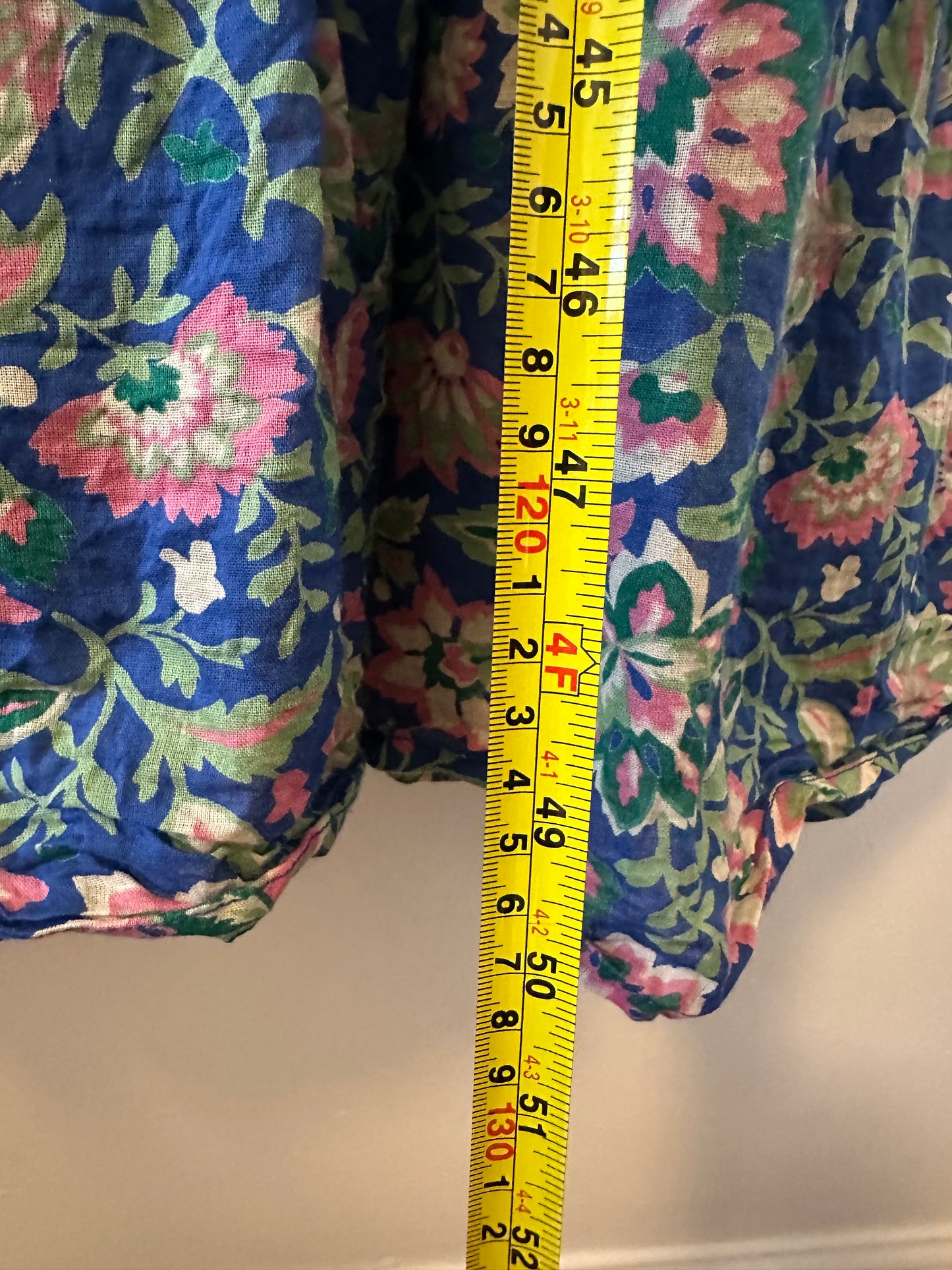 Banjanan Voile Iris Dress in Surf Floral - Size Medium