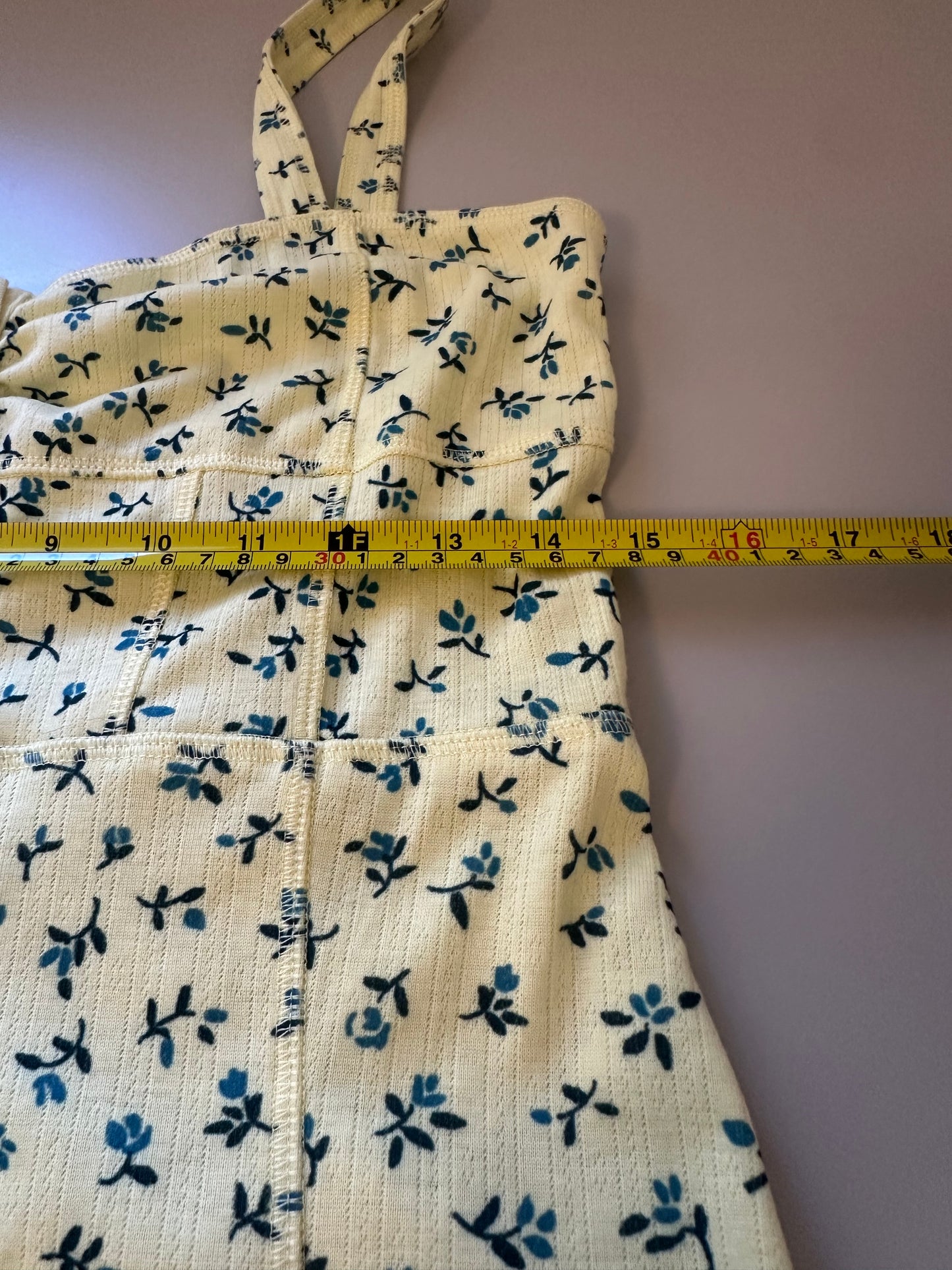 Anthropologie Yellow Floral Women's Pointelle Romper | Size Small