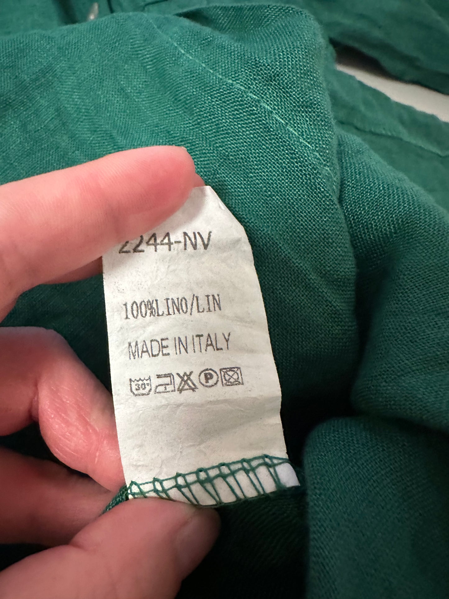 Made In Italy Oversized Linen Tunic Shirt Dress | Size Medium