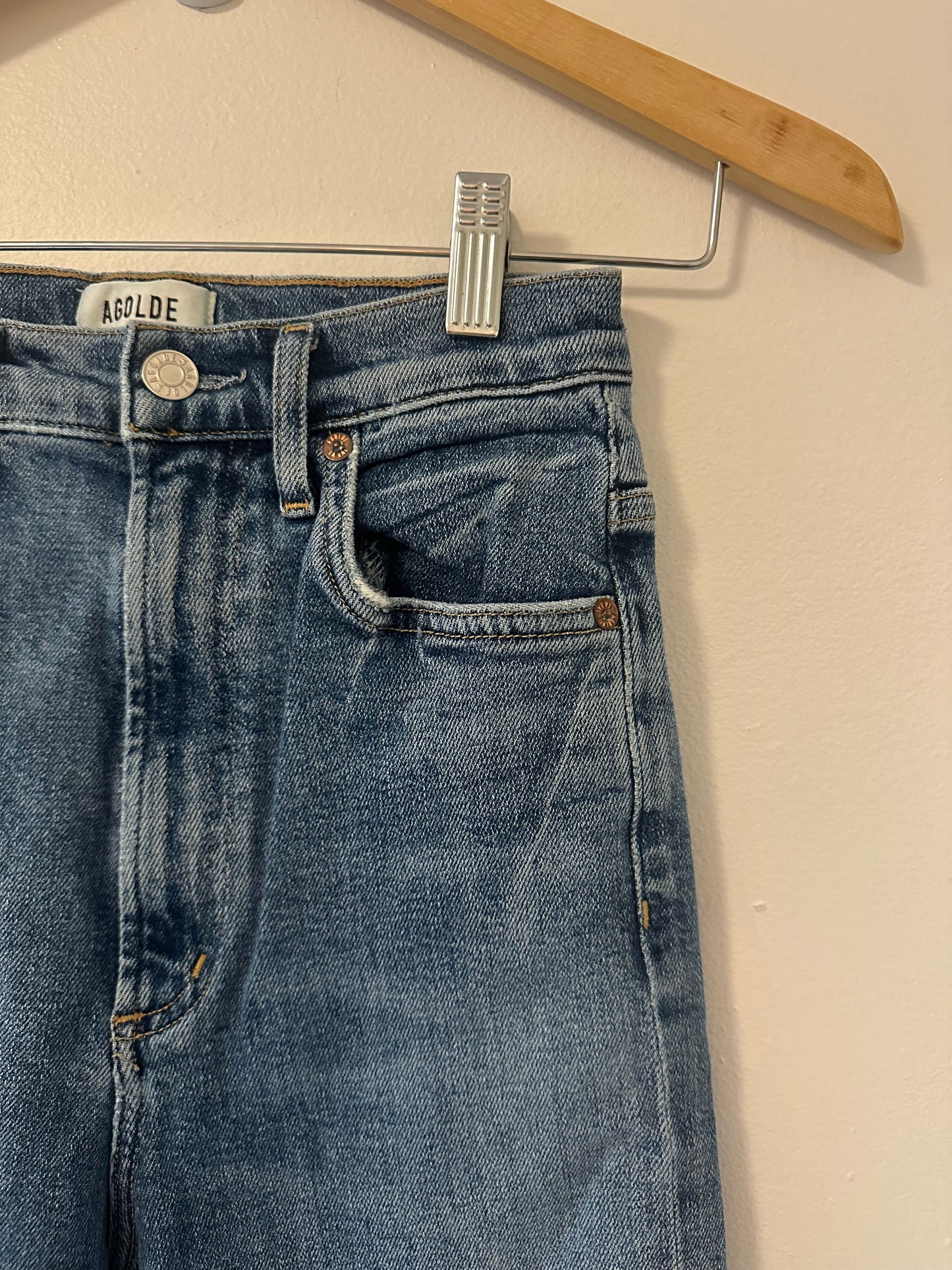 Agolde Pinch Waist Ultra High Rise Skinny Blue Jeans - Size 24