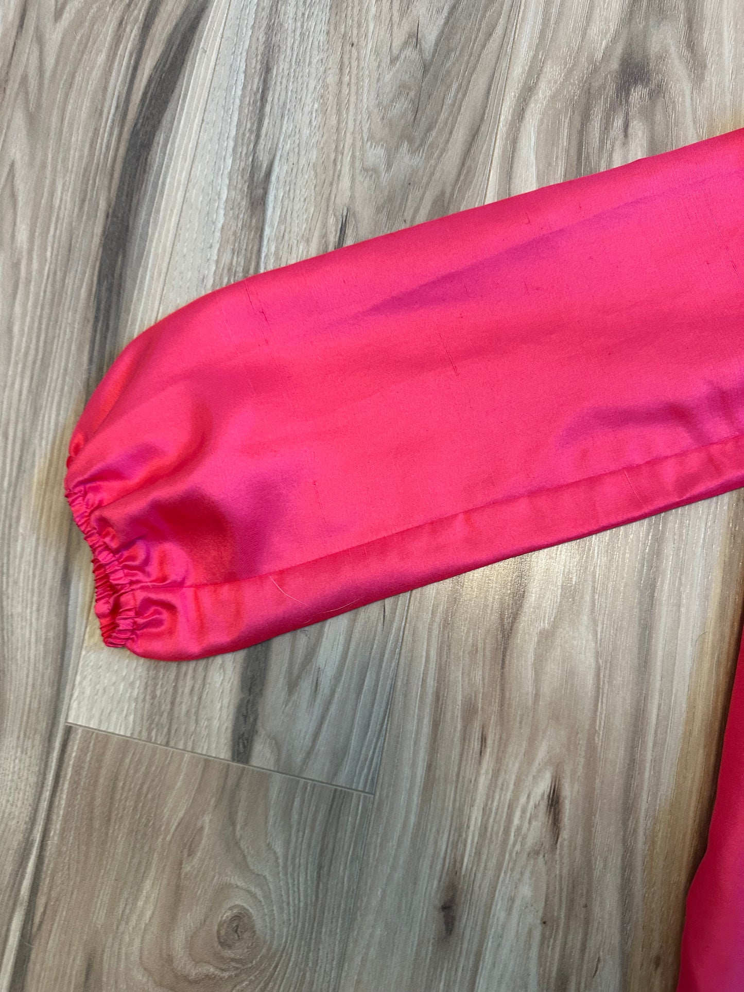 J. Crew Silk Shantung One-Shoulder Ruffle Blouse in Brilliant Poppy