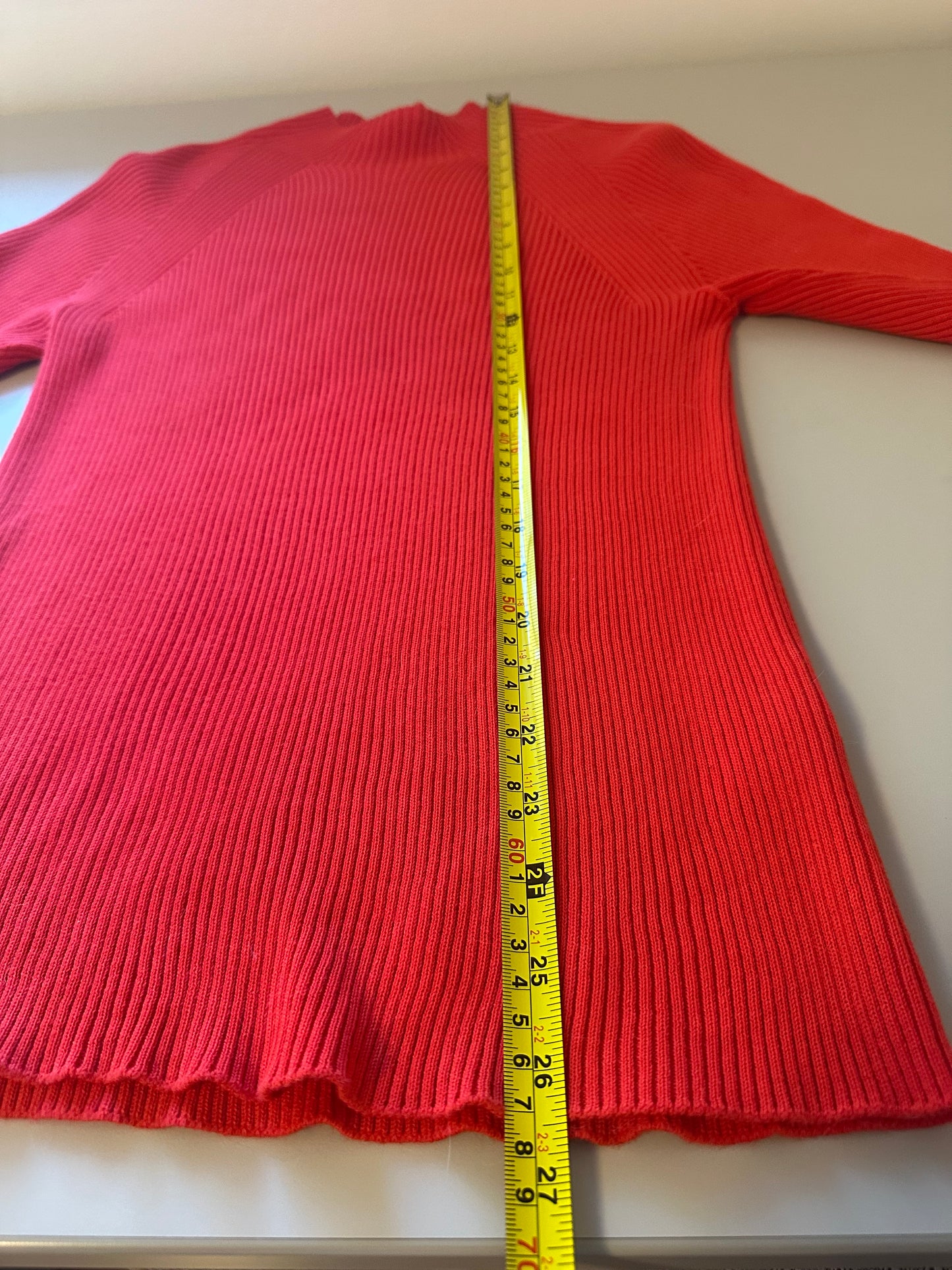 Boden Poppy Red Women's Ribbed Lightweight Cotton Sweater | Size 8