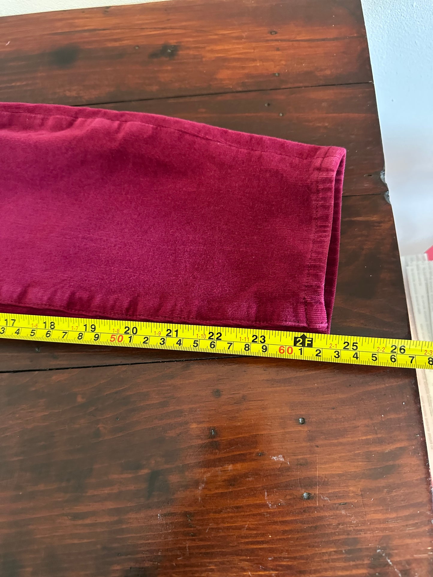 Pilcro Women's Berry Red Stretch Corduroy Skinny Jeans - Size 31