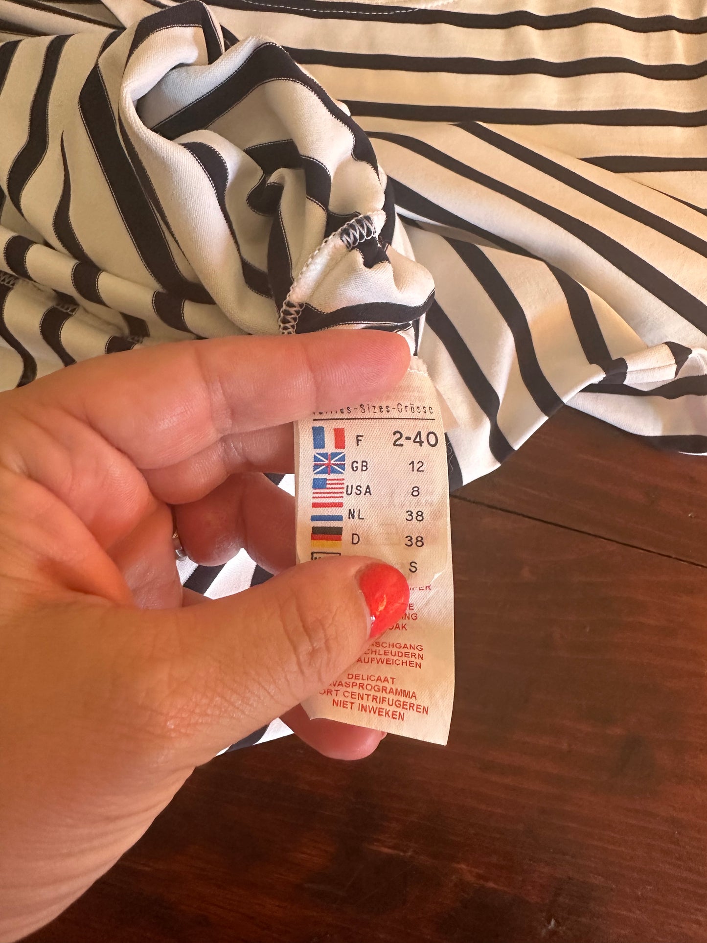 Saint James Propriano Form-Fitting Nautical Stripe Dress - Size 8