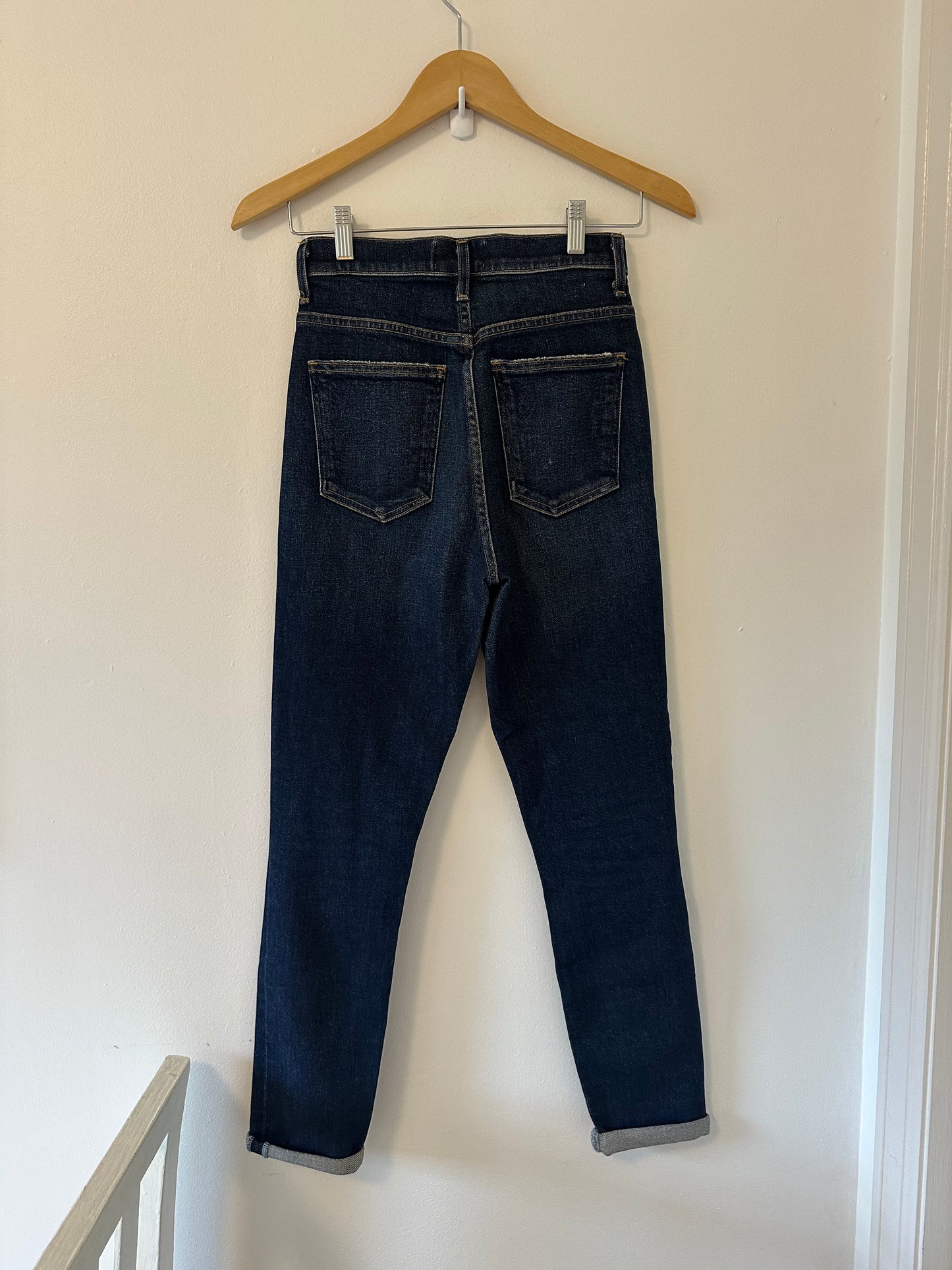 Agolde 90s Pinch Waist Ultra High Rise Dark Blue Jeans - Size 24