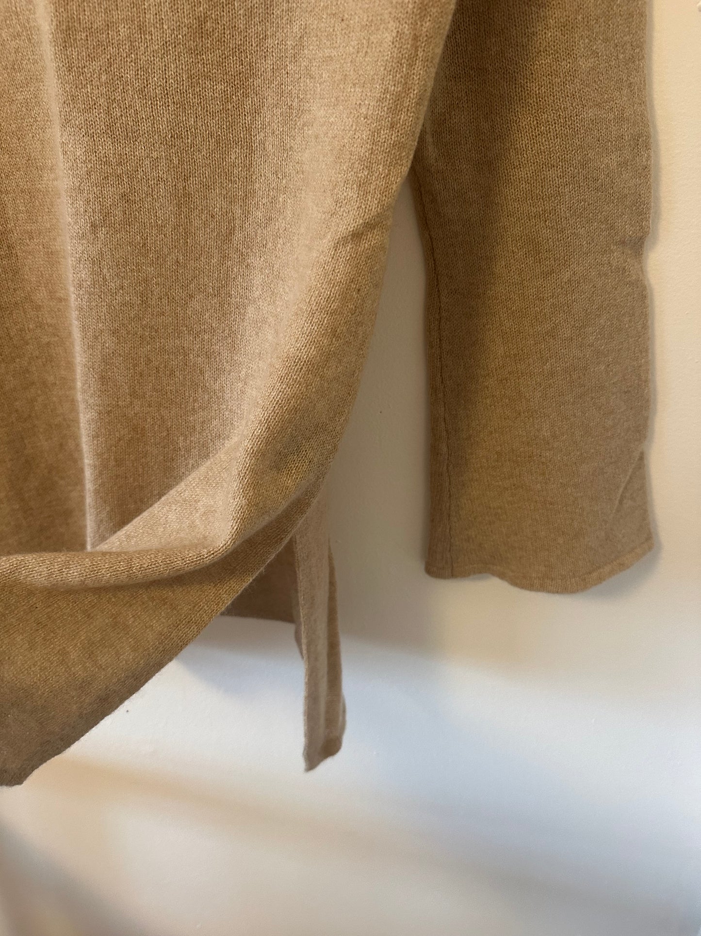 Claudia Nichole Cashmere Tan Notch Neck Sweater Size M