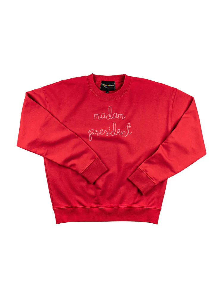 Lingua Franca Madam President Red Sweatshirt | Size Large