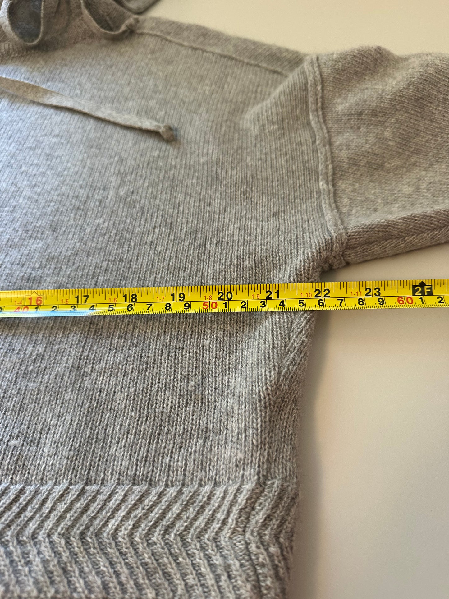 Anthropologie Cashmere Gray Knit Hoodie Sweater | Size Small