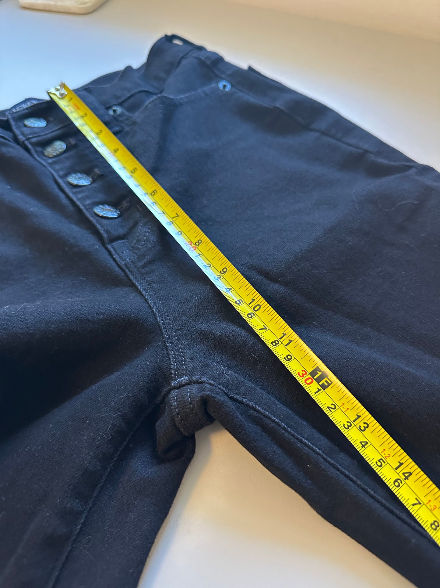 J. Crew High Rise Black Stovepipe Exposed Button Fly Jeans | Size 26