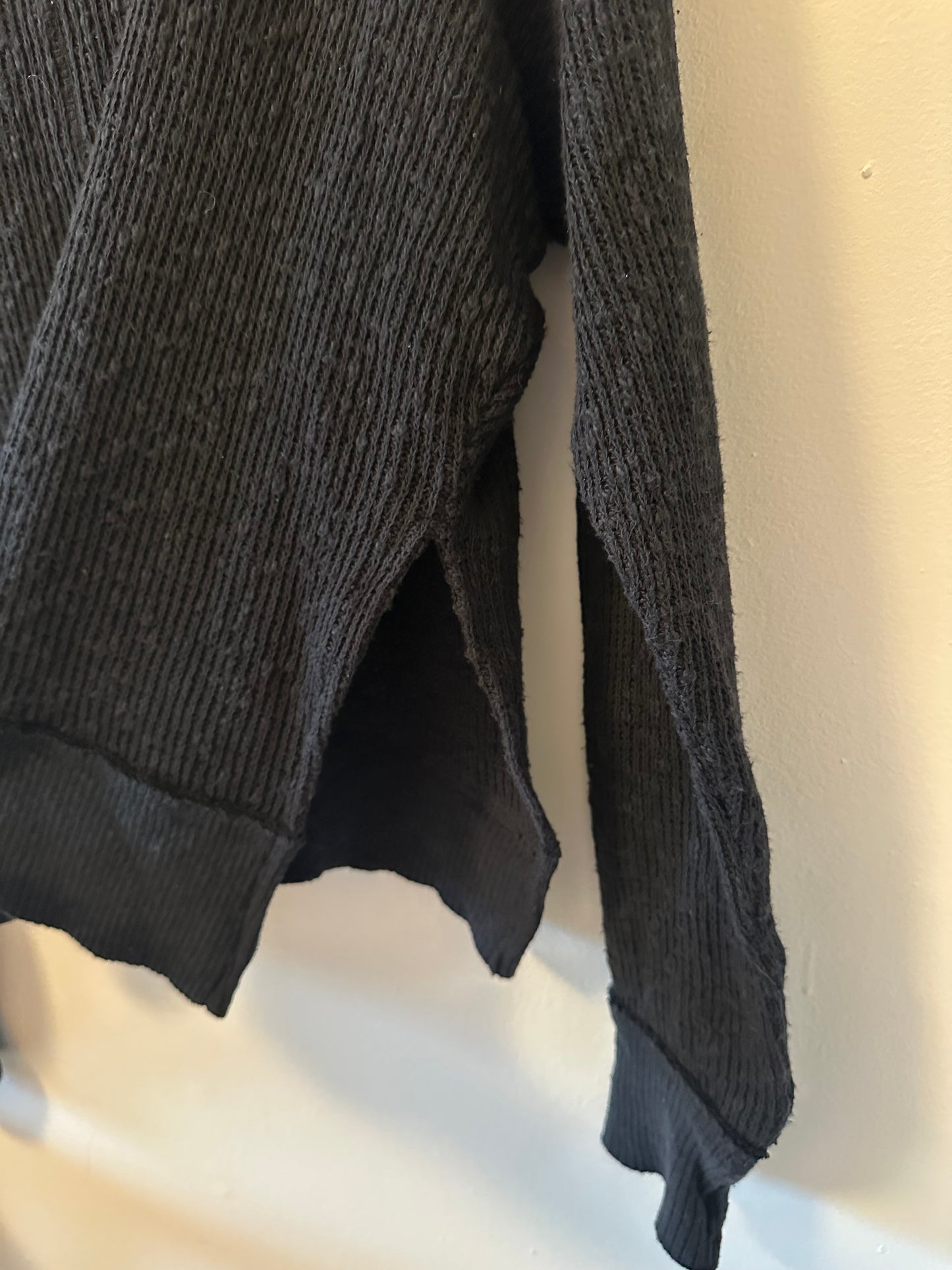 We The Free Black Oversized Ribbed Turtleneck Sweater - Size Small