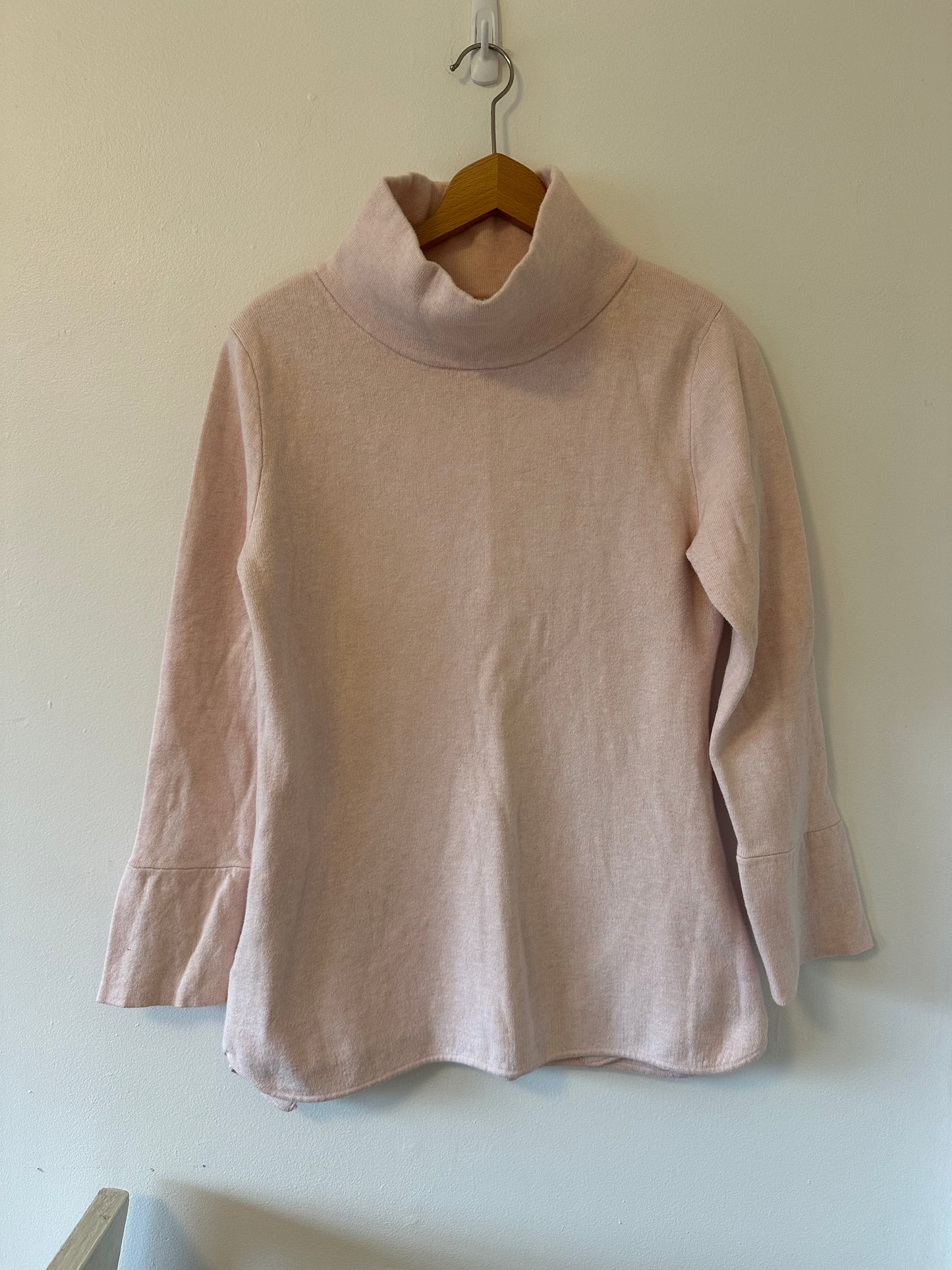 Burgess Pink Cotton/Cashmere Turtleneck Sweater Size M