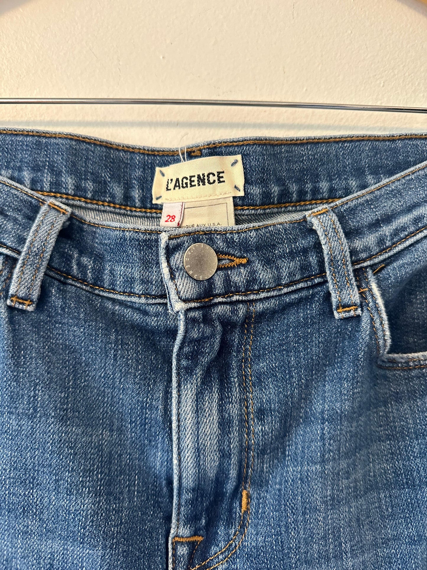 L'AGENCE Classic Blue Straight Leg Jeans | Size 28