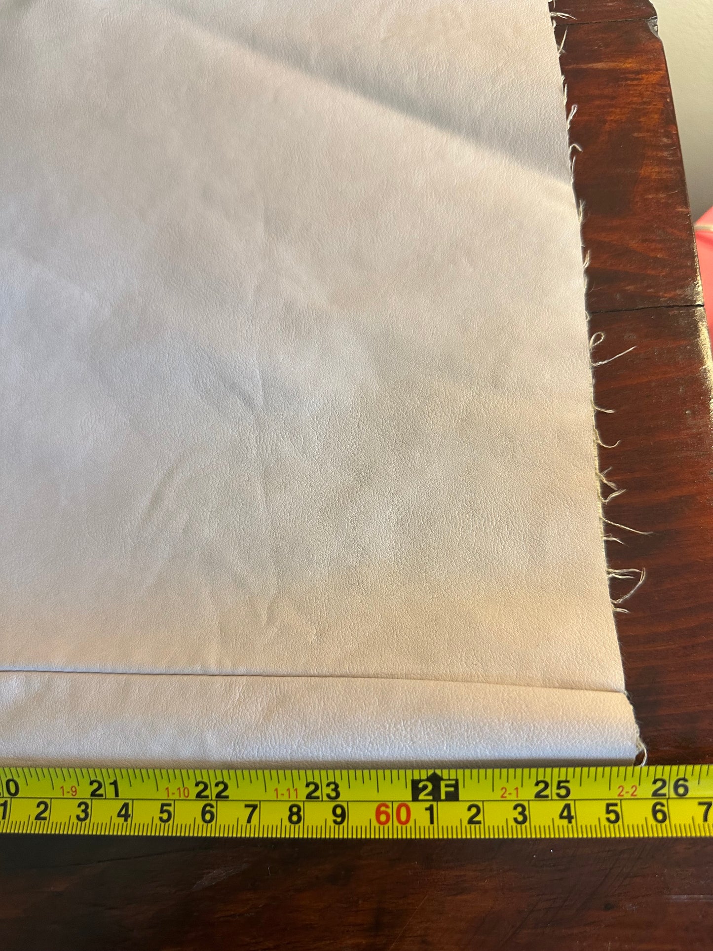 Entro Creamy Beige Faux Leather Wide-Leg Cropped Pants - Size Large