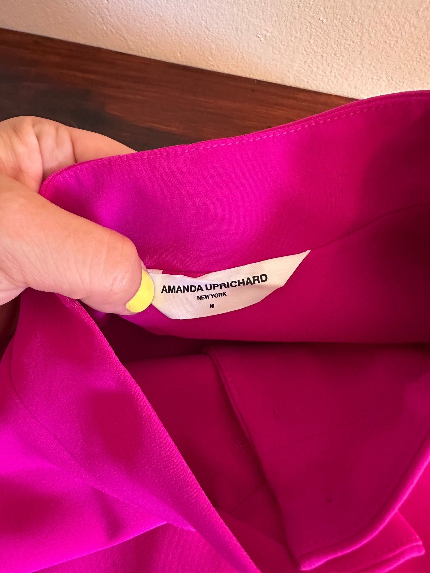 Amanda Uprichard Evelyn Romper in Dark Hot Pink - Size Medium