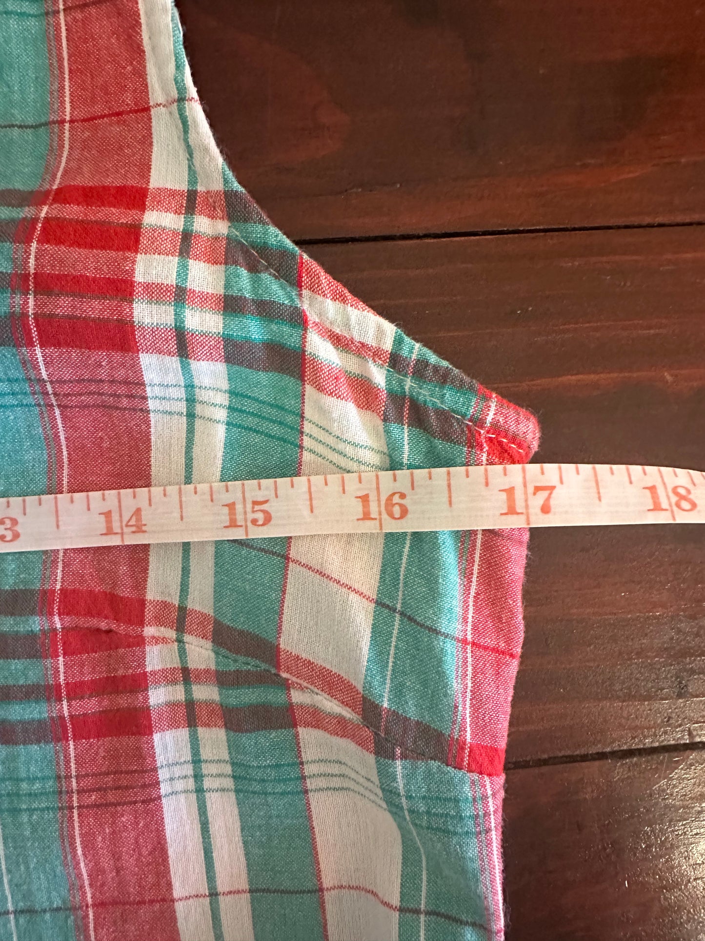 April Cornell Plaid Sleeveless Dress with Ruffle Collar Size XS
