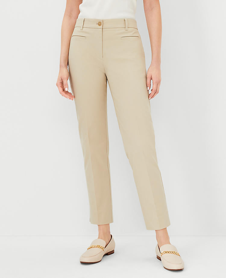 NWT Ann Taylor The Cotton Crop Pant in Soft Khaki - Size 12P