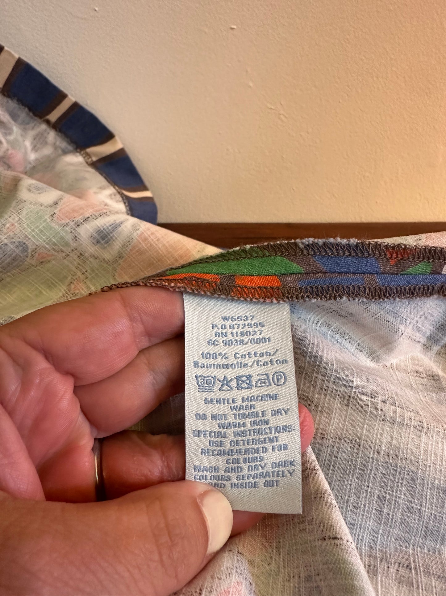 Boden Theodora A-Line Skirt in Blue, Green, and Orange Pattern - Size 8