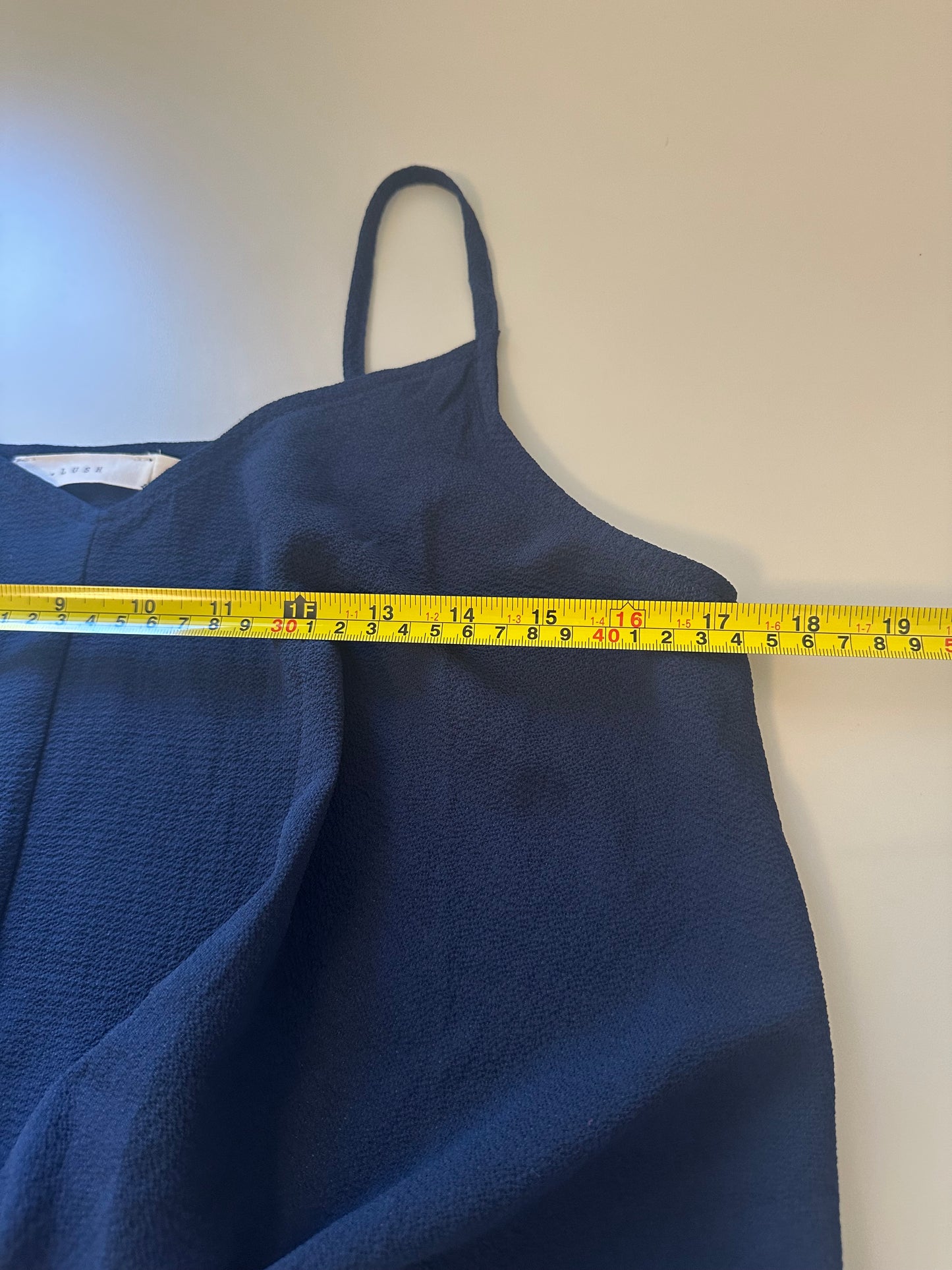 Lush Navy Blue Spaghetti Strap Camisole with Knot Detail | Size Small