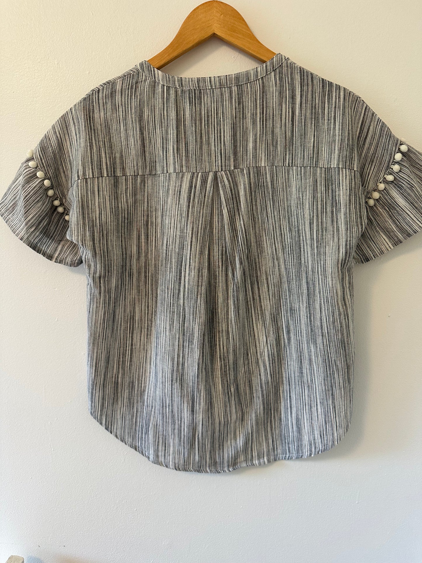 Blue Rain Striped Gray Women's Top - Size Small