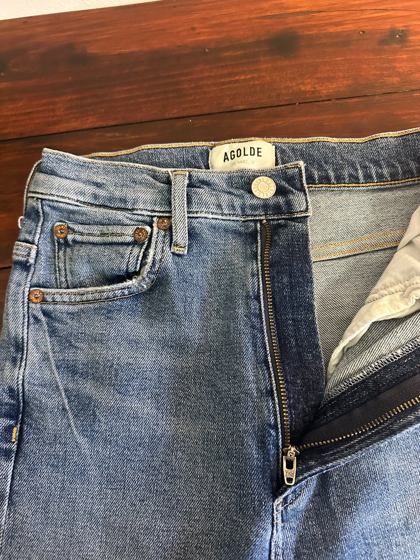 Agolde Pinch Waist Ultra High Rise Skinny Blue Jeans - Size 24