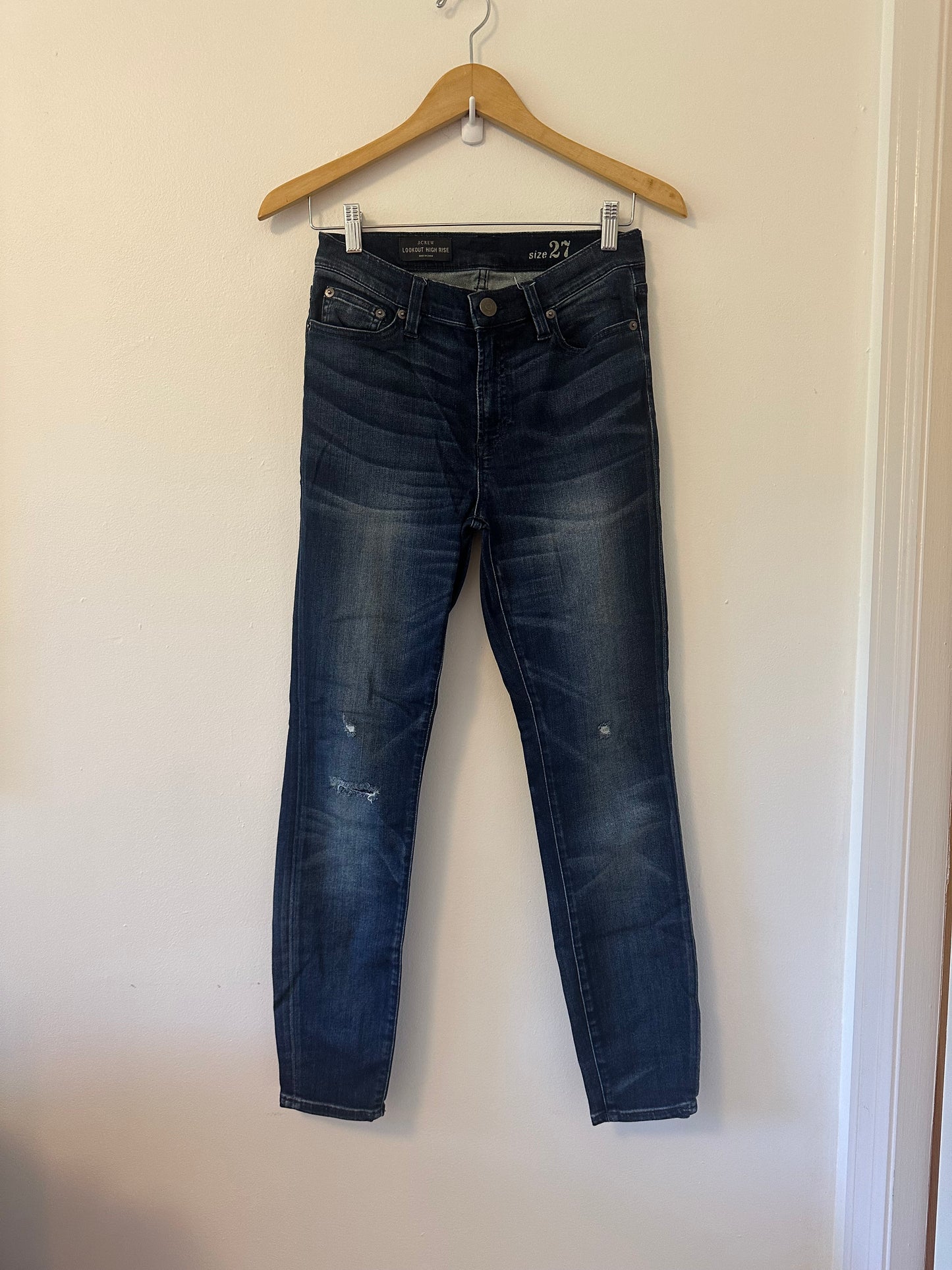 J. Crew - The Lookout High Rise Dark Blue Skinny Jeans | Size 27