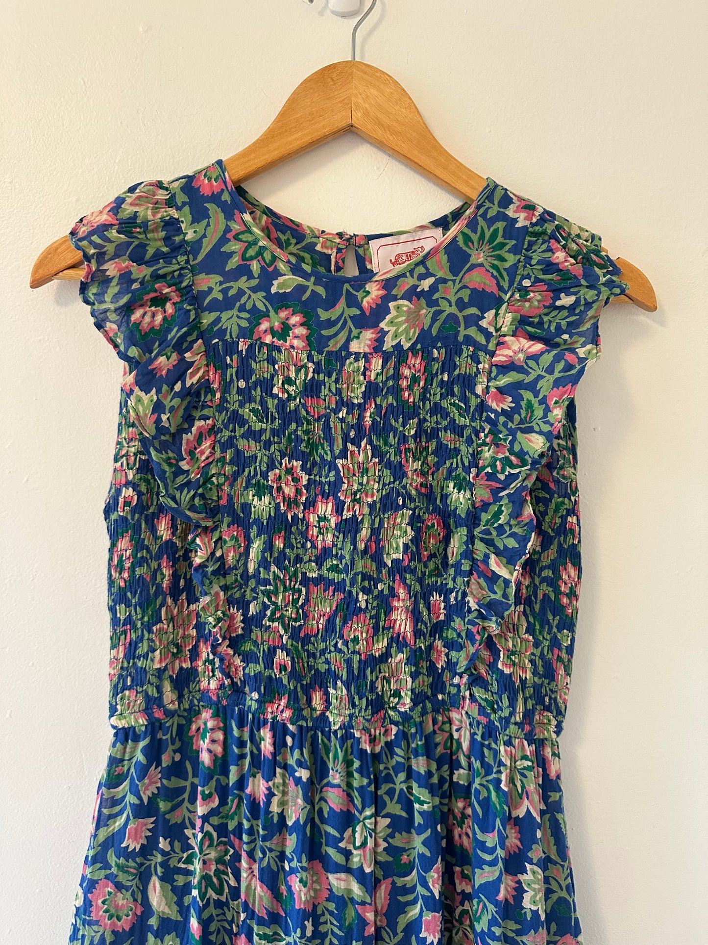 Banjanan Voile Iris Dress in Surf Floral - Size Medium