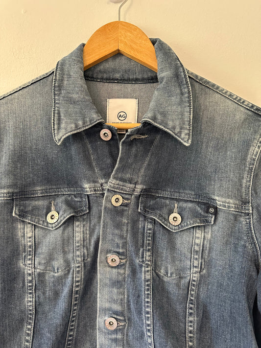Ag Adriano Goldschmied Blue Stretch Denim Jacket | Size Large
