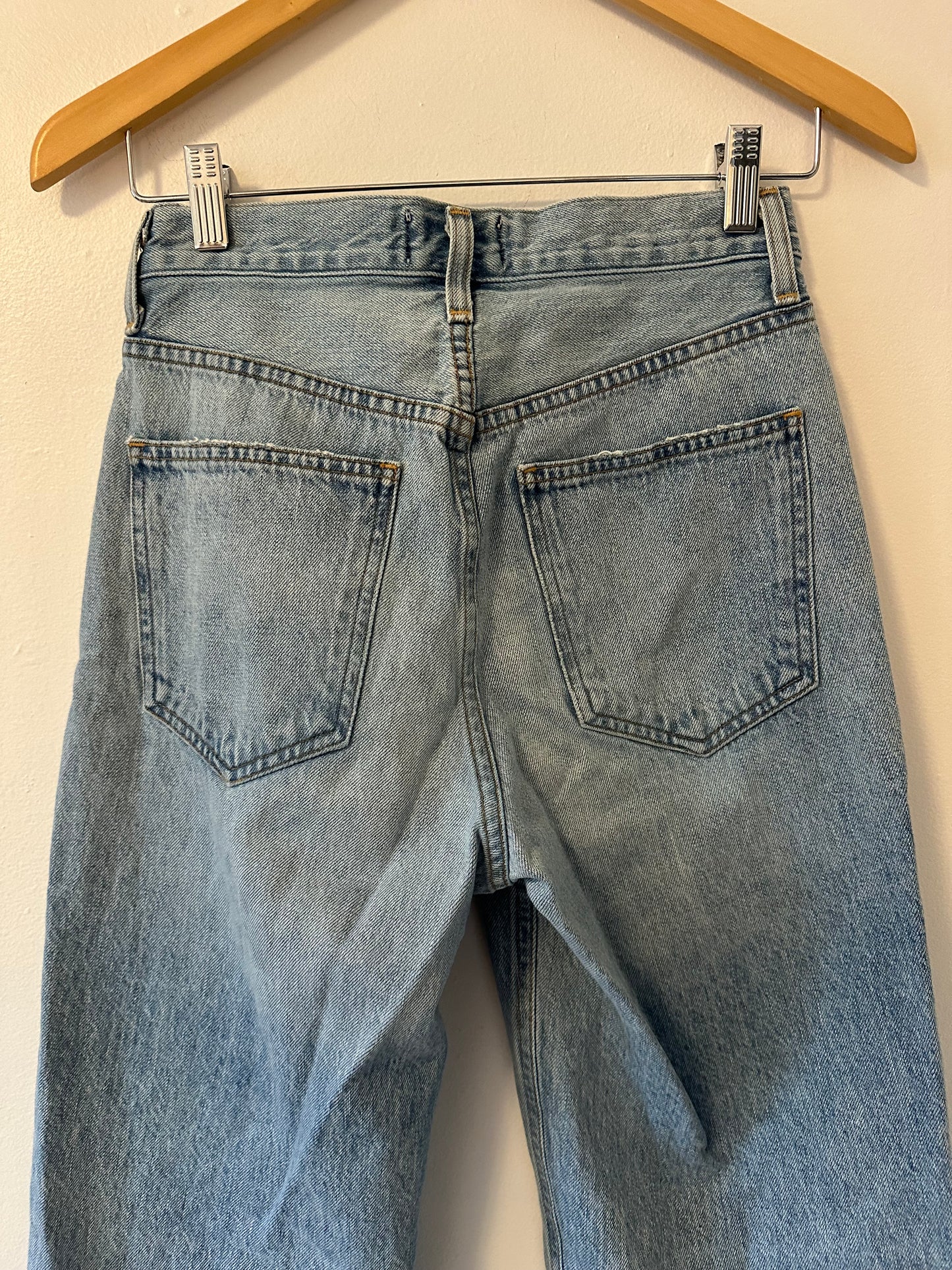 Agolde Light Blue Criss Cross Straight Leg Jeans | Size 23