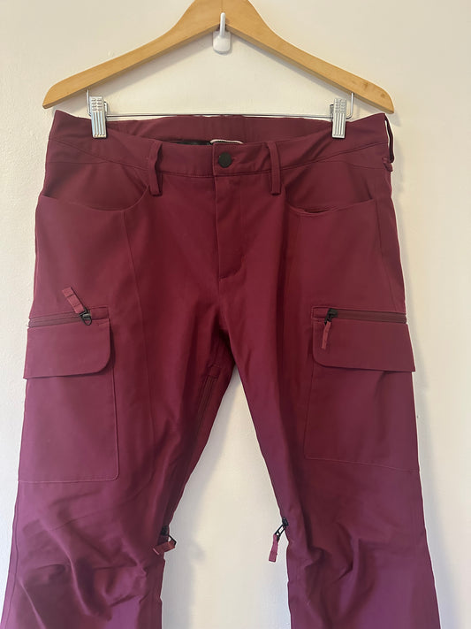 Burton Burgundy Cargo Snowboard Snow Pants - Size Medium