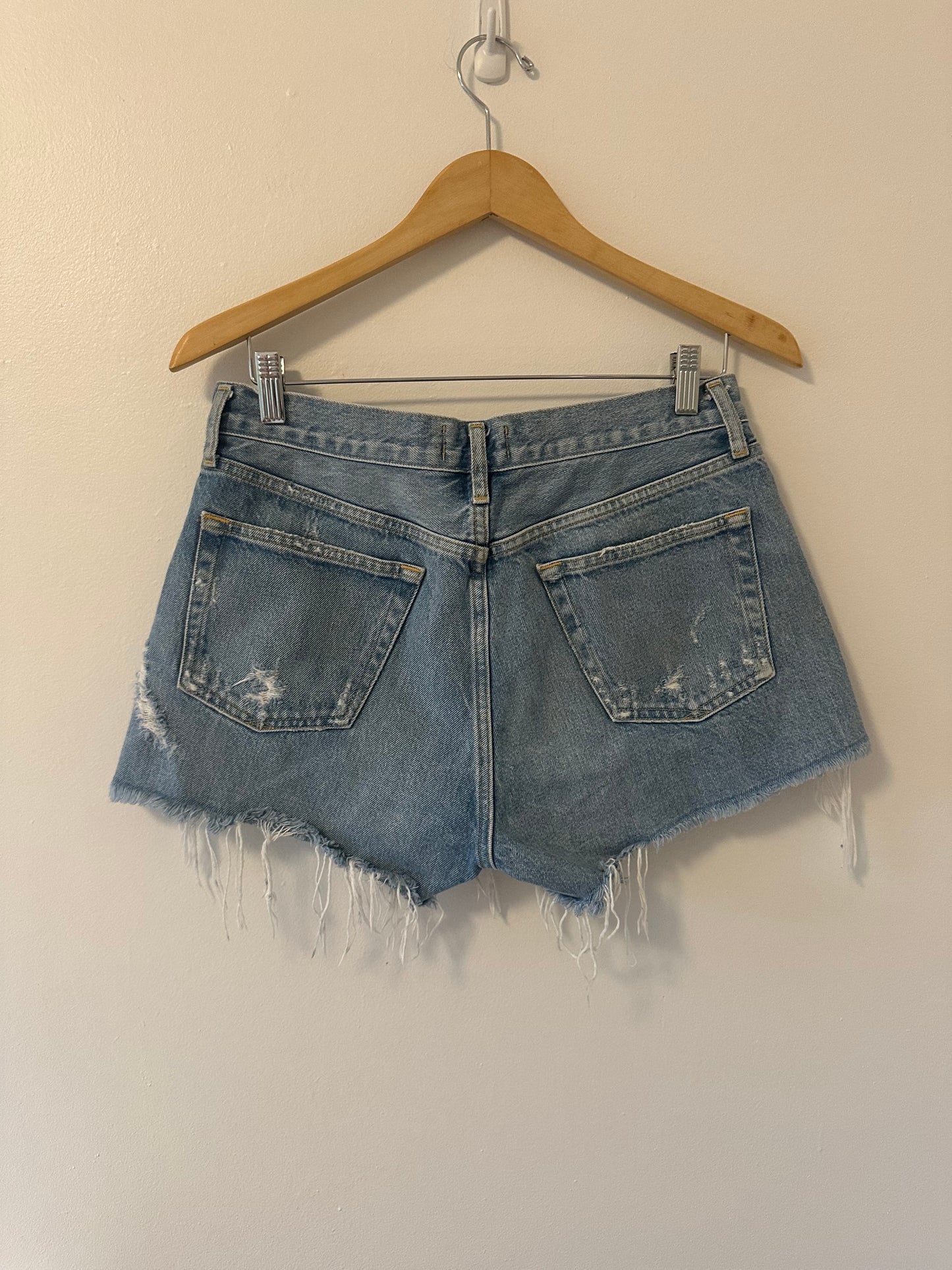Agolde Parker Distressed Denim Shorts - Size 28