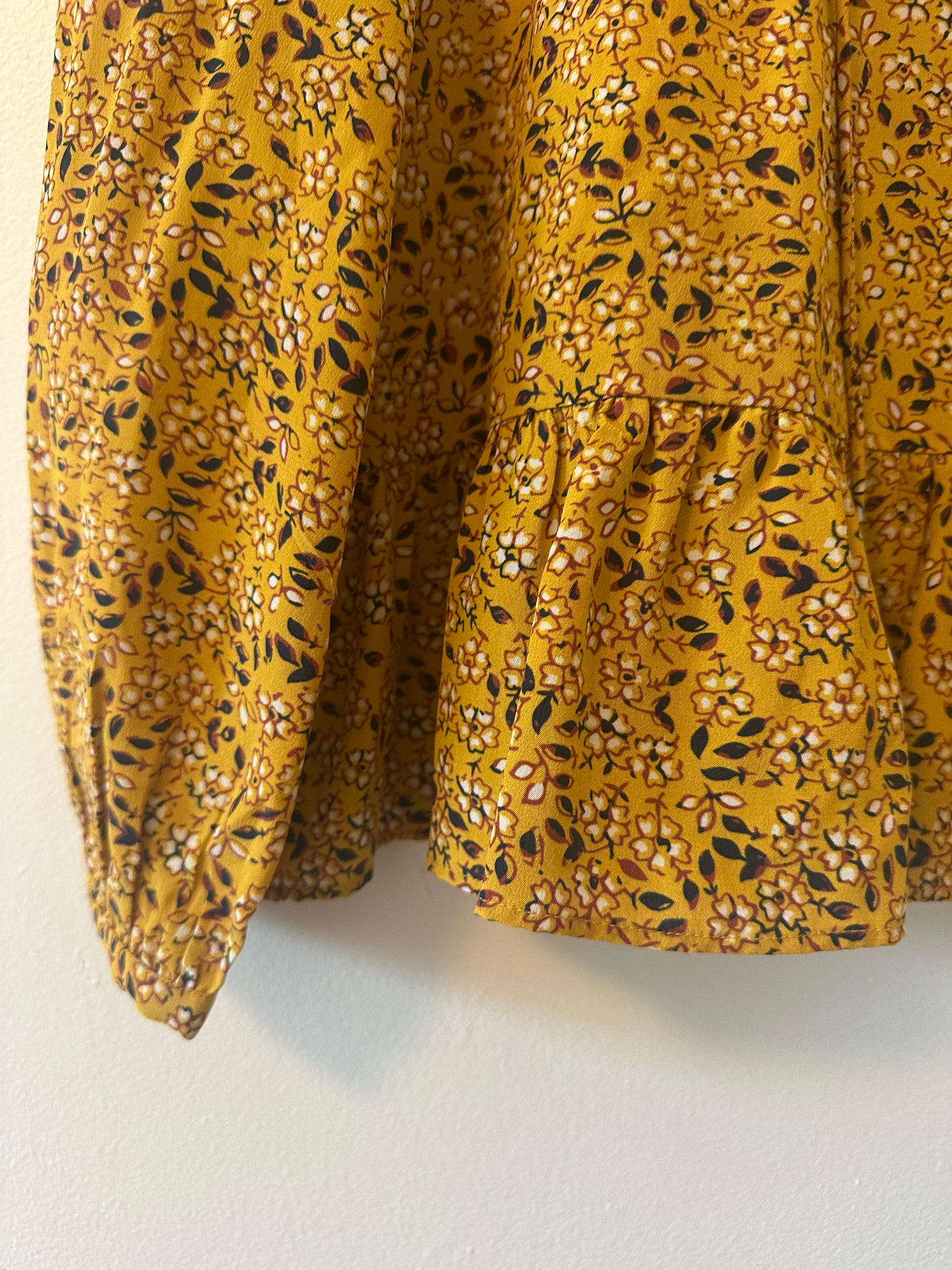Chan Luu Floral Yellow Silk Blouse - Size Small