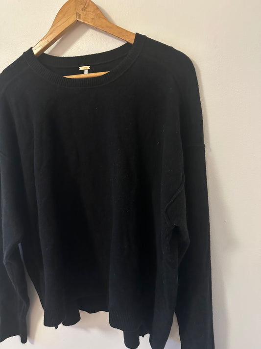 Free People Easy Street Tunic Sweater in Black | Size Small