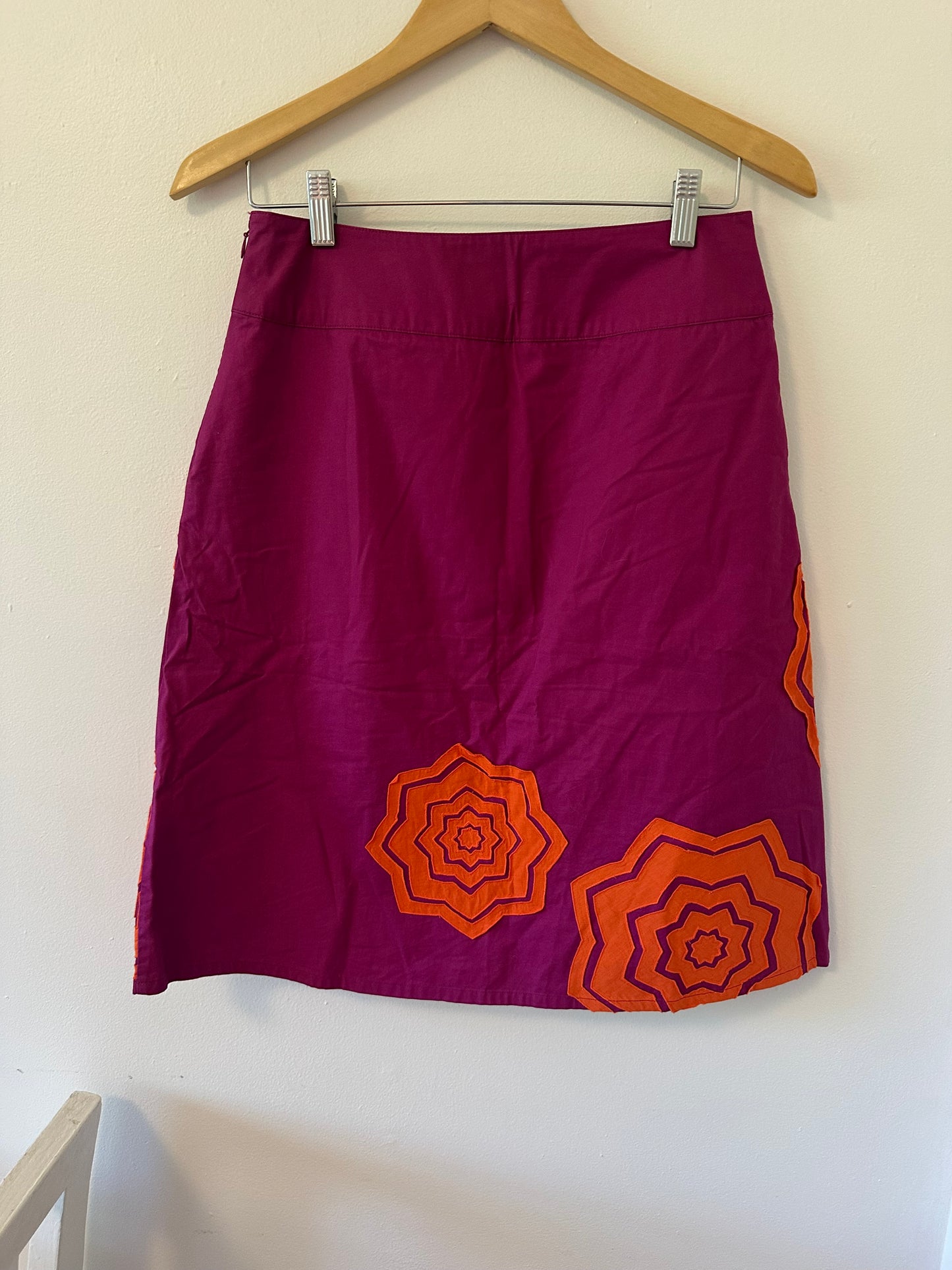 Boden A-Line Purple and Orange Skirt - Size 10