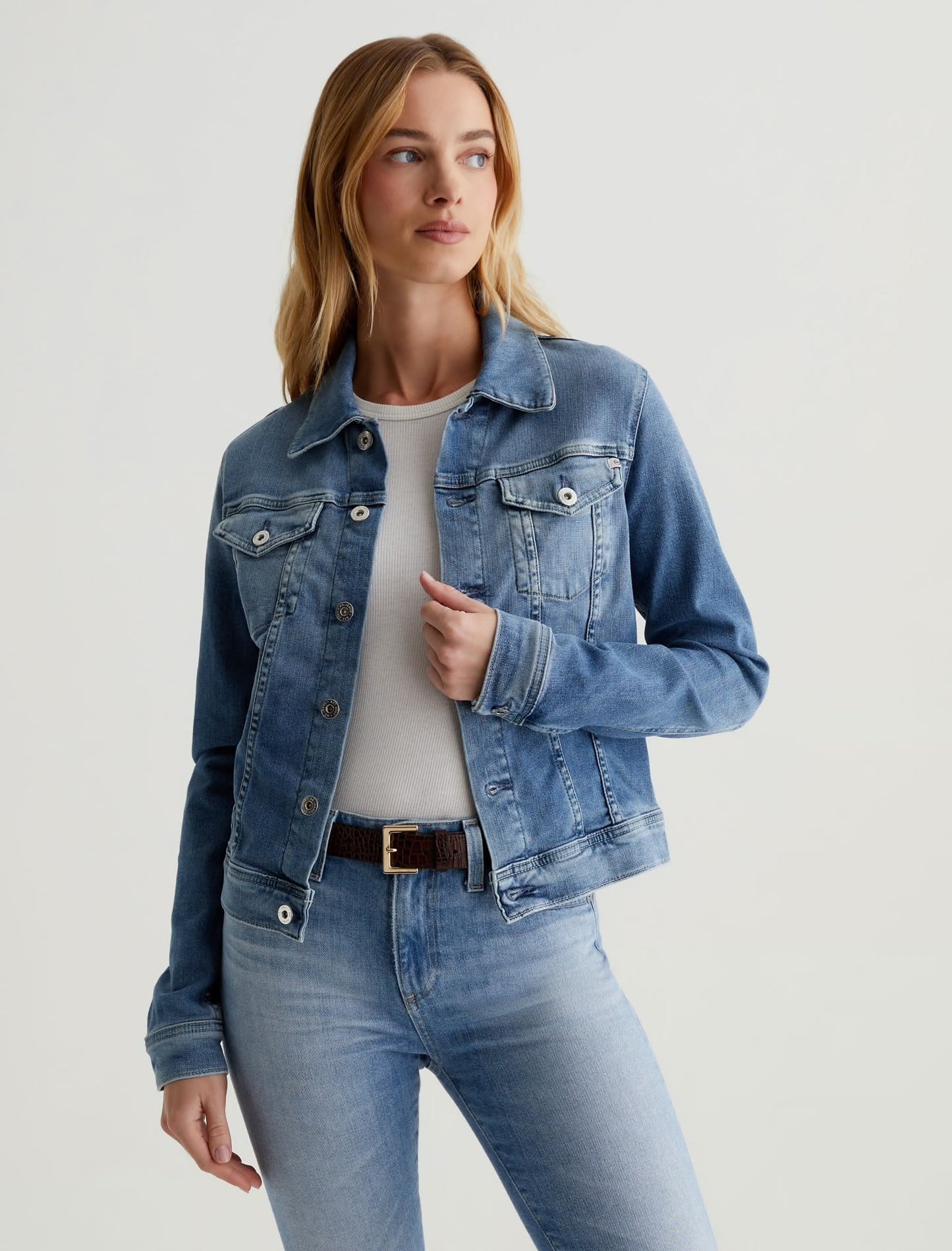 NWT Ag Adriano Goldschmied Robyn Light Blue Denim Jacket | Size Small