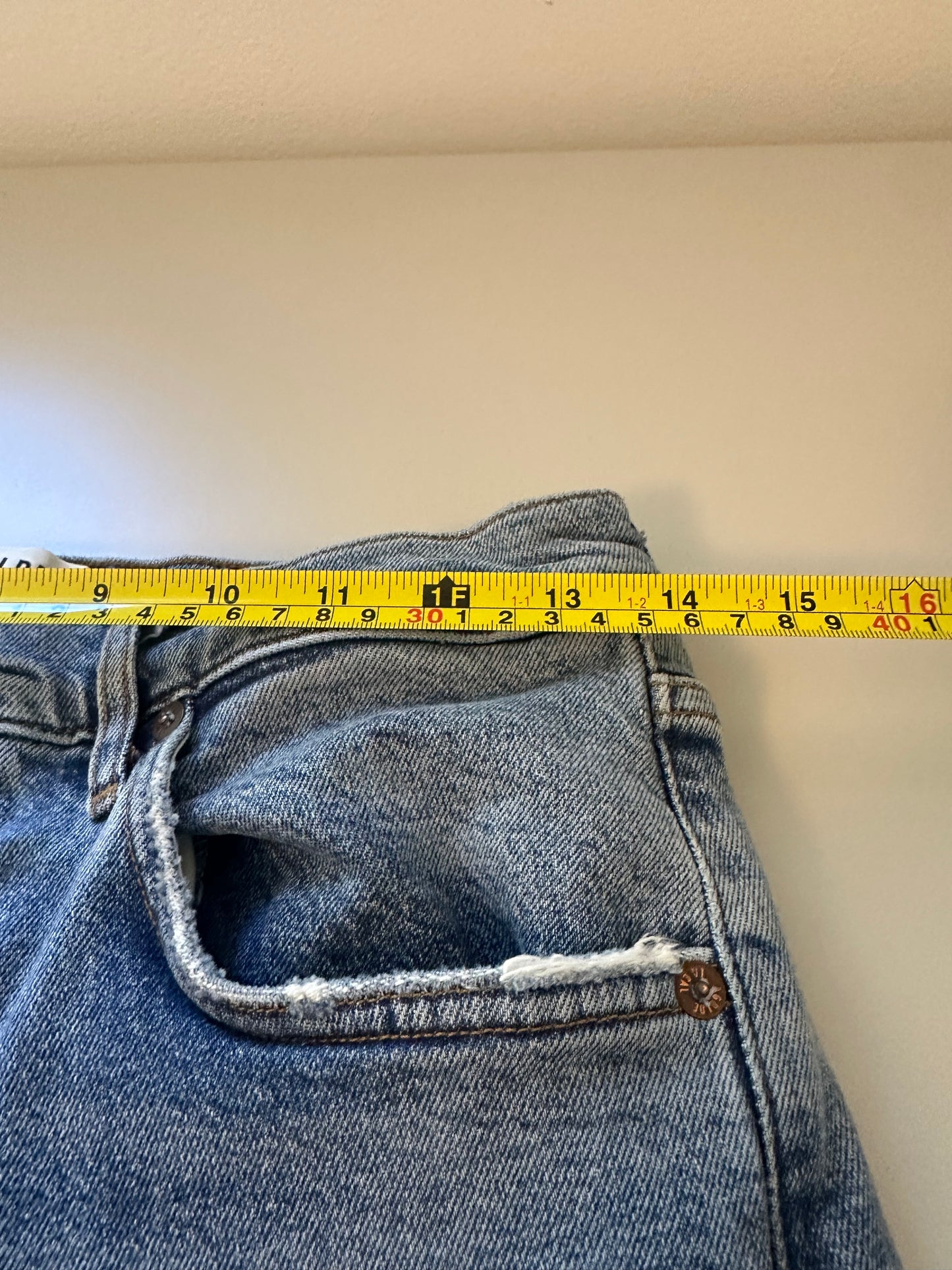 Agolde Riley Distressed Blue Skinny Stretch High Rise Jeans | Size 28