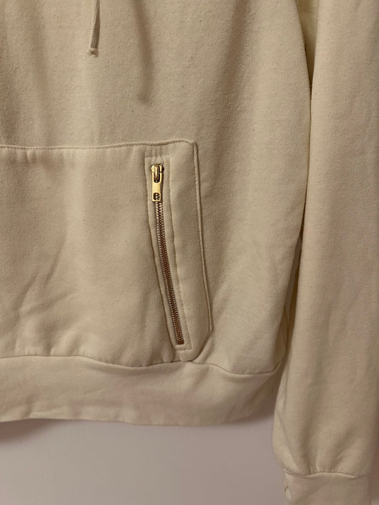 Aviator Nation Ninja Pullover Hoodie Sweatshirt in Vintage White | Size Medium