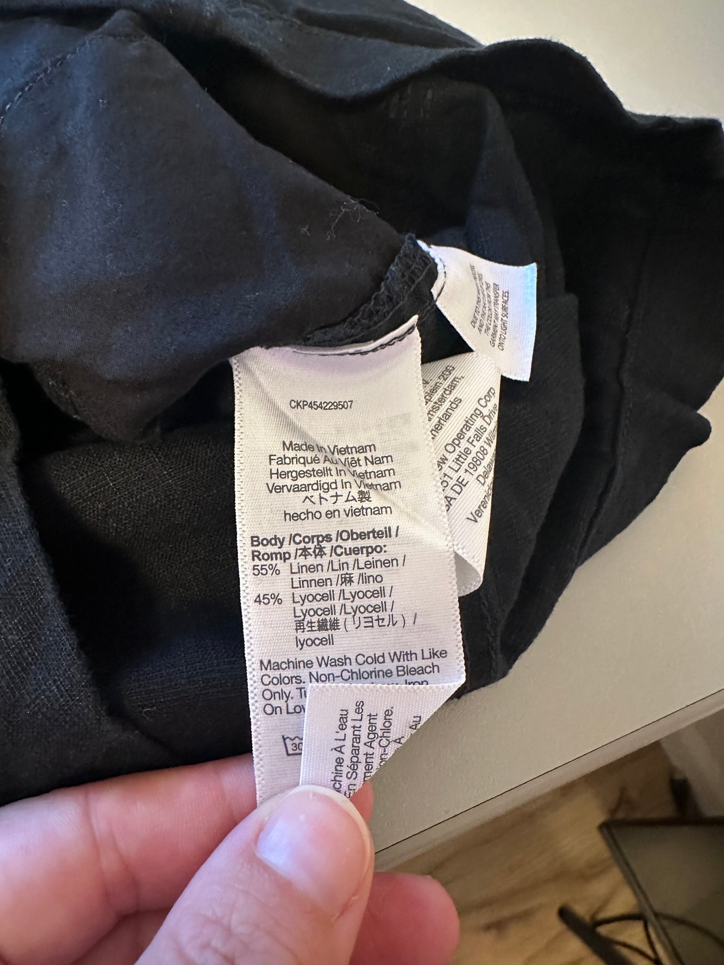 Madewell Linen Blend Black Relaxed Pull On Elastic Waist Shorts with Pockets | Size Small