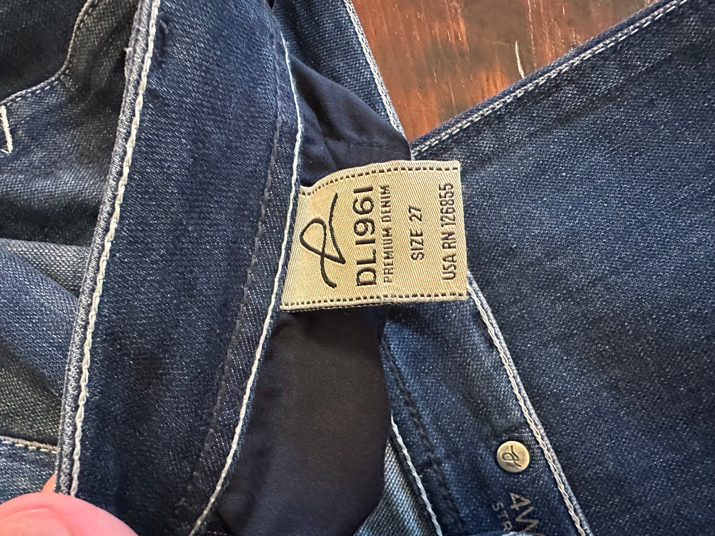 DL1961 Women's Dark Blue Grace High Rise Straight Leg Ankle Jeans - Size 27