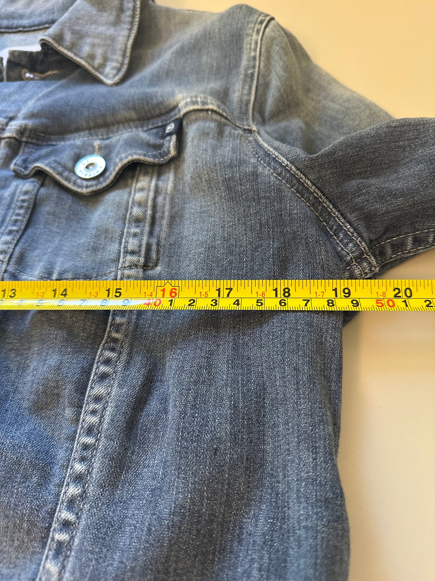 Ag Adriano Goldschmied Blue Stretch Denim Jacket | Size Large