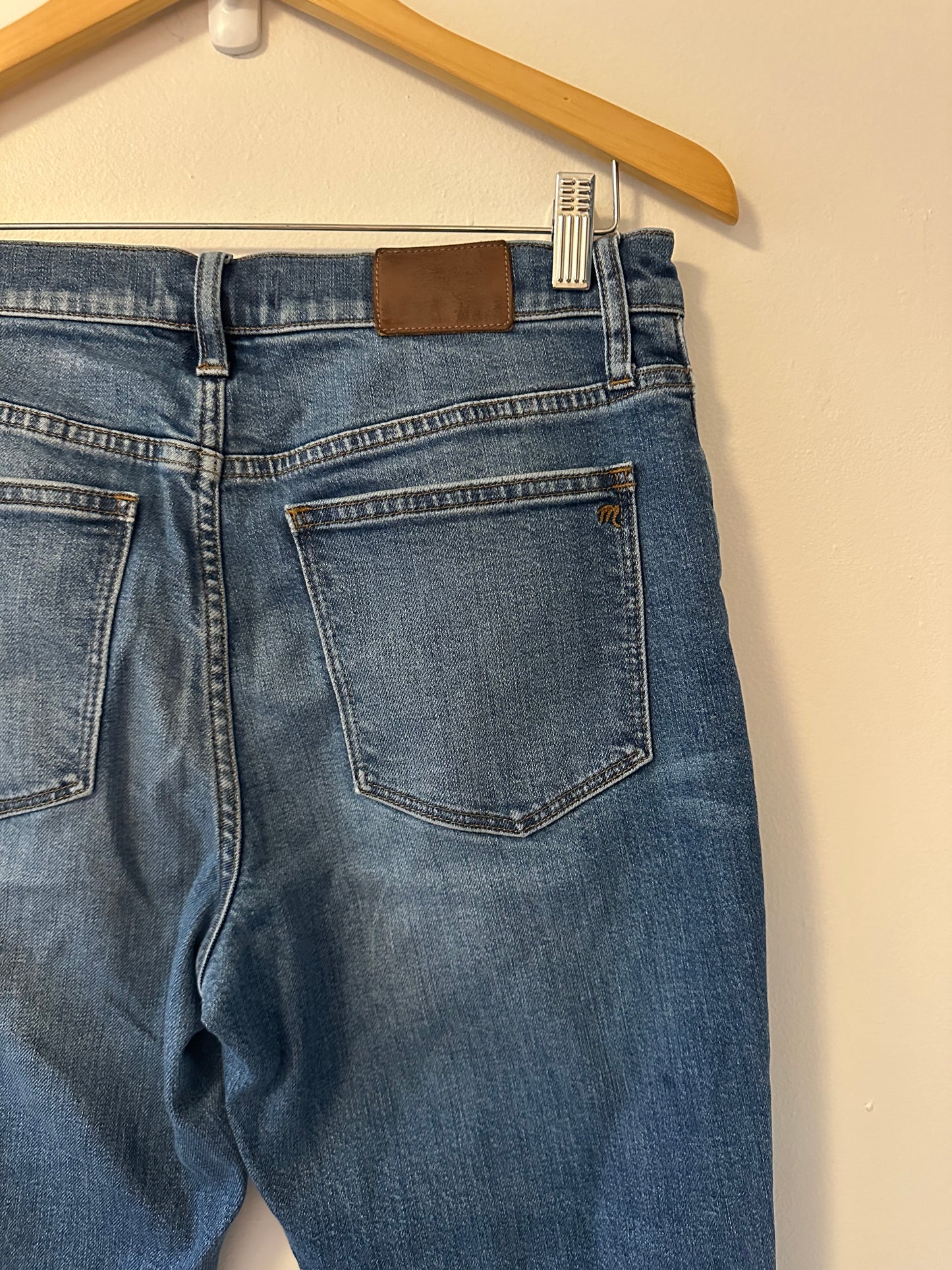 Madewell The Slim Boy High Rise Stretch Jeans in Classic Blue | Size 27