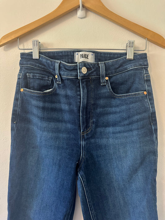 PAIGE High Rise Gemma Dark Blue Skinny Jeans | Size 28