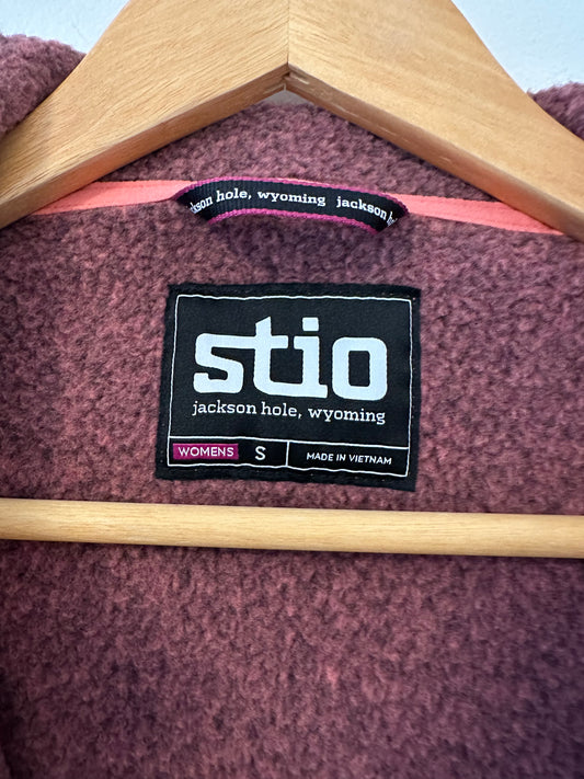 Stio Sweetwater Fleece Full Zip Hooded Jacket in Maroon - Size Small