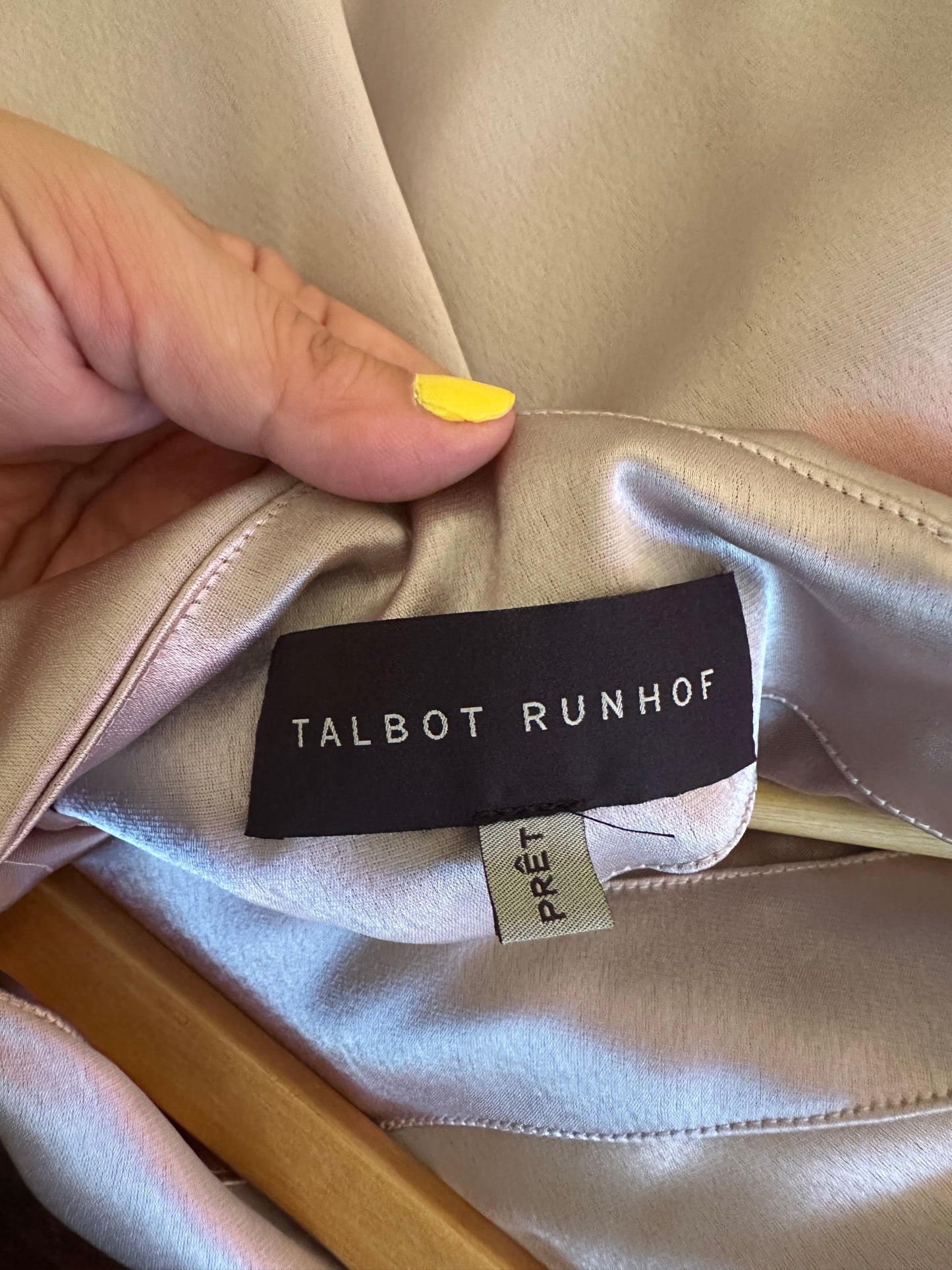 Talbot Runhof Bateau Neck Satin Floor Length Gown in Lilac - Size 12