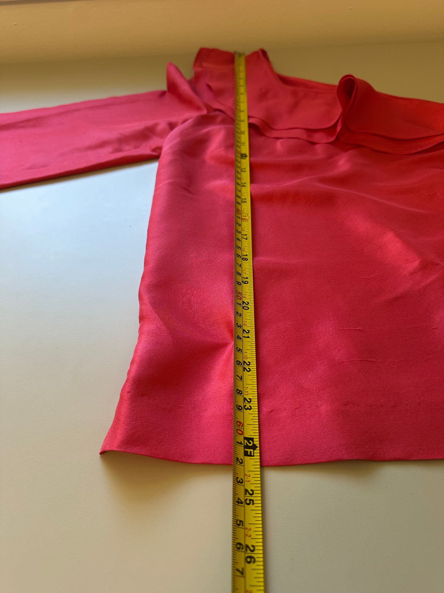 J. Crew Silk Shantung One-Shoulder Ruffle Blouse in Brilliant Poppy