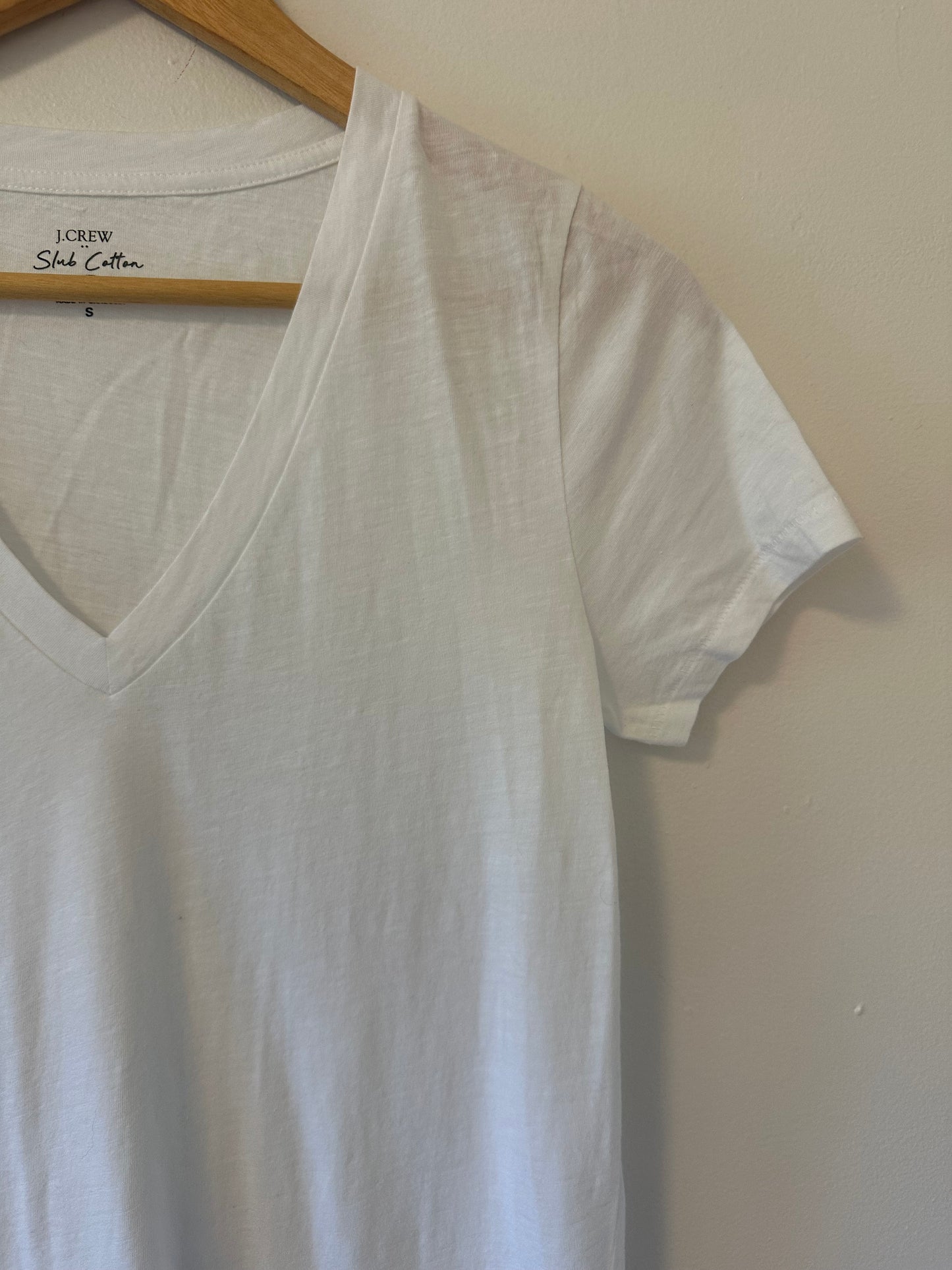 J. Crew - NWT White V-Neck Short Sleeve Cotton Tee | Size Small